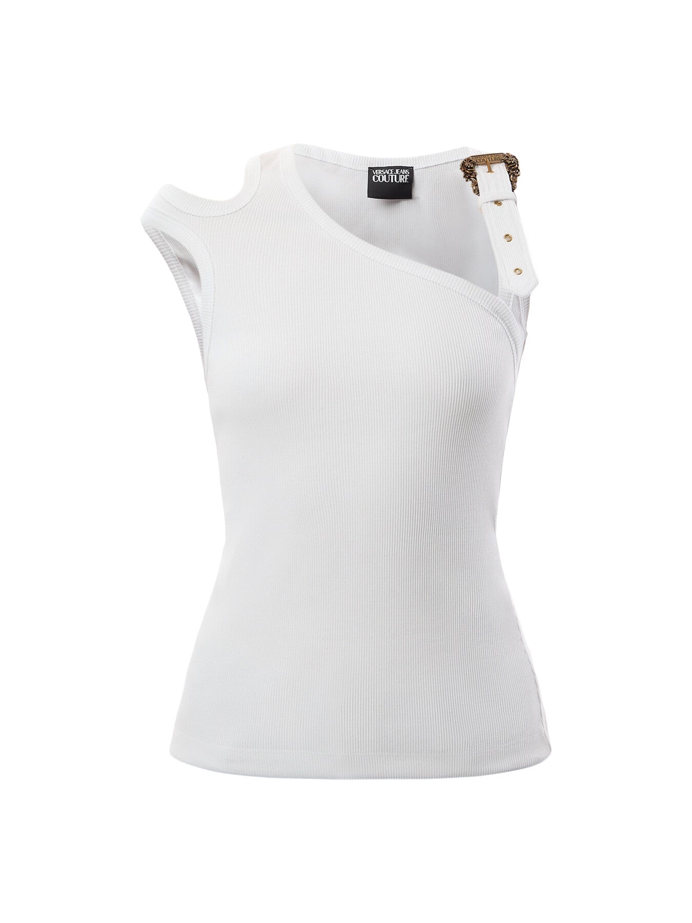 Baroque Buckle Ribbed Tank Top
