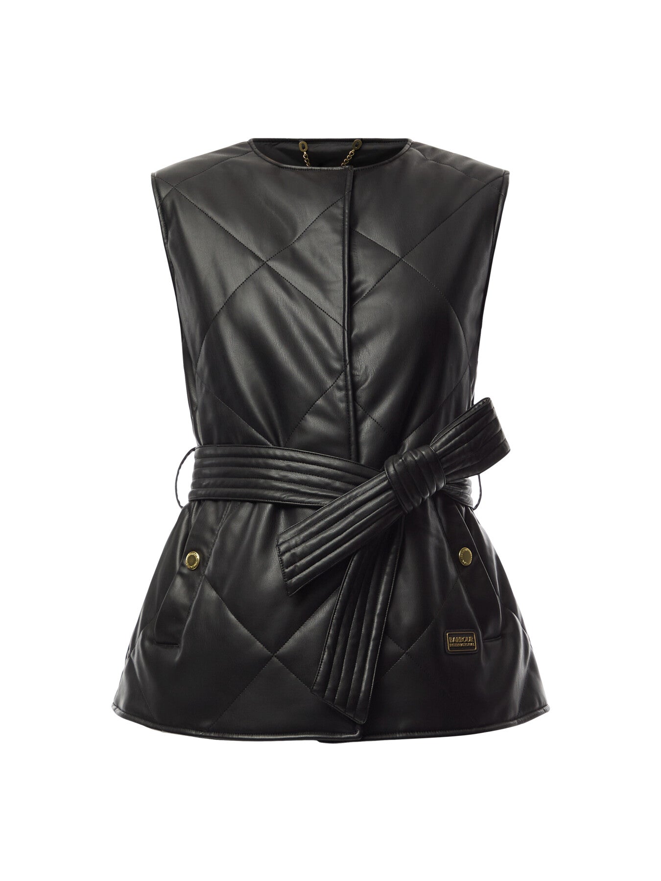B.Intl Rosa Faux Leather Quilted Gilet