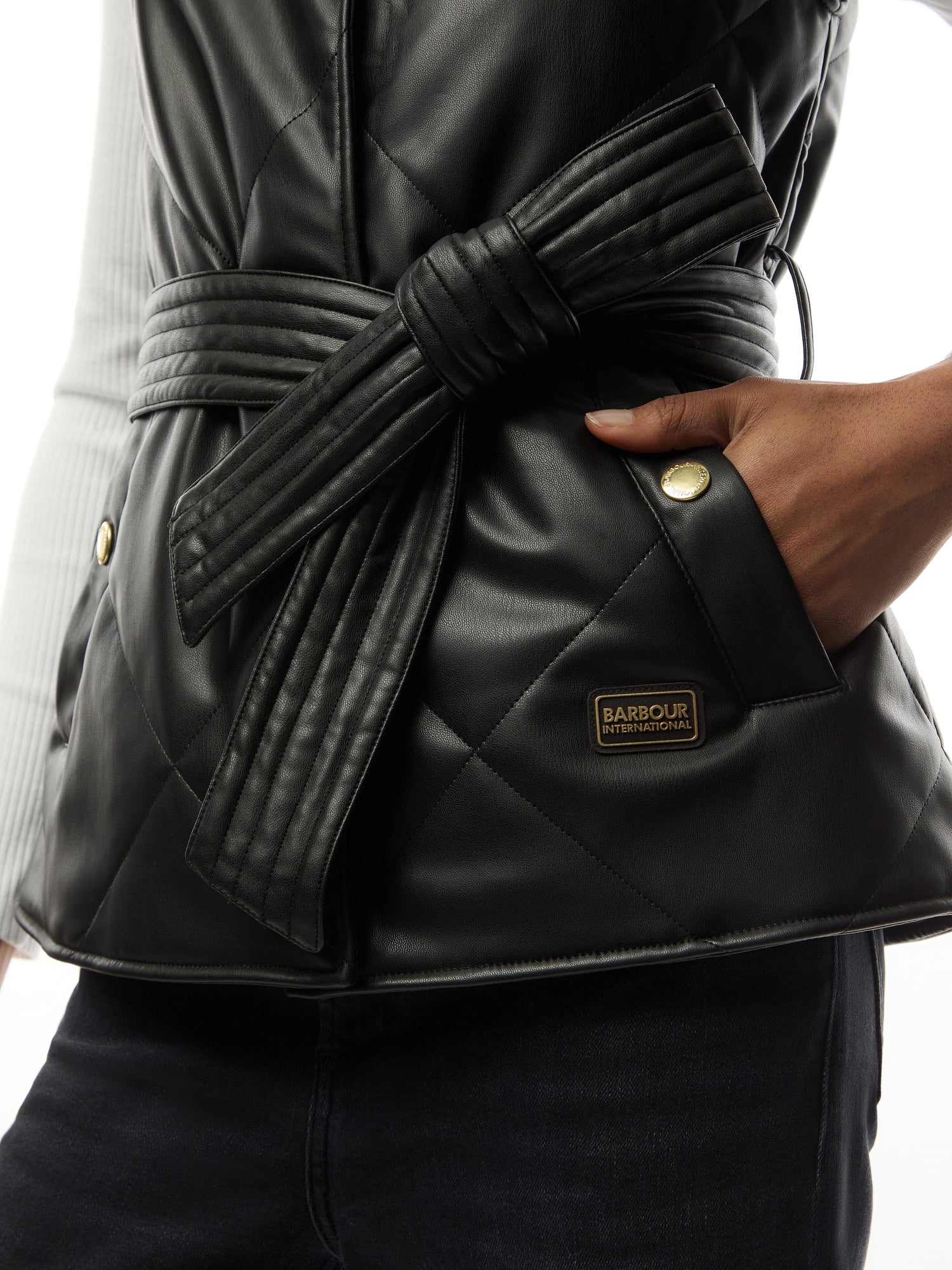 B.Intl Rosa Faux Leather Quilted Gilet