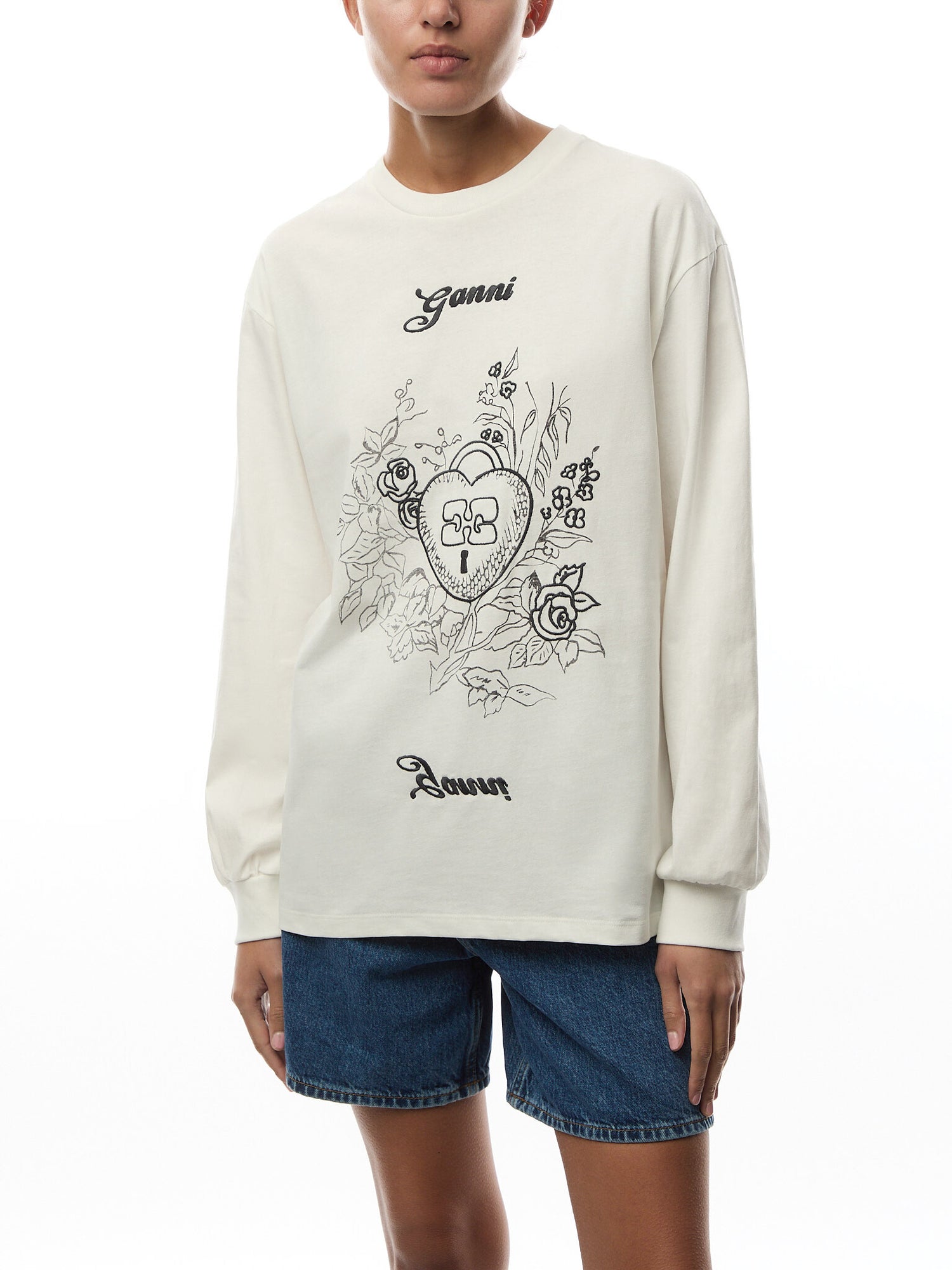 Re-Cut Heavy Jersey Charm Long Sleeve T-Shirt