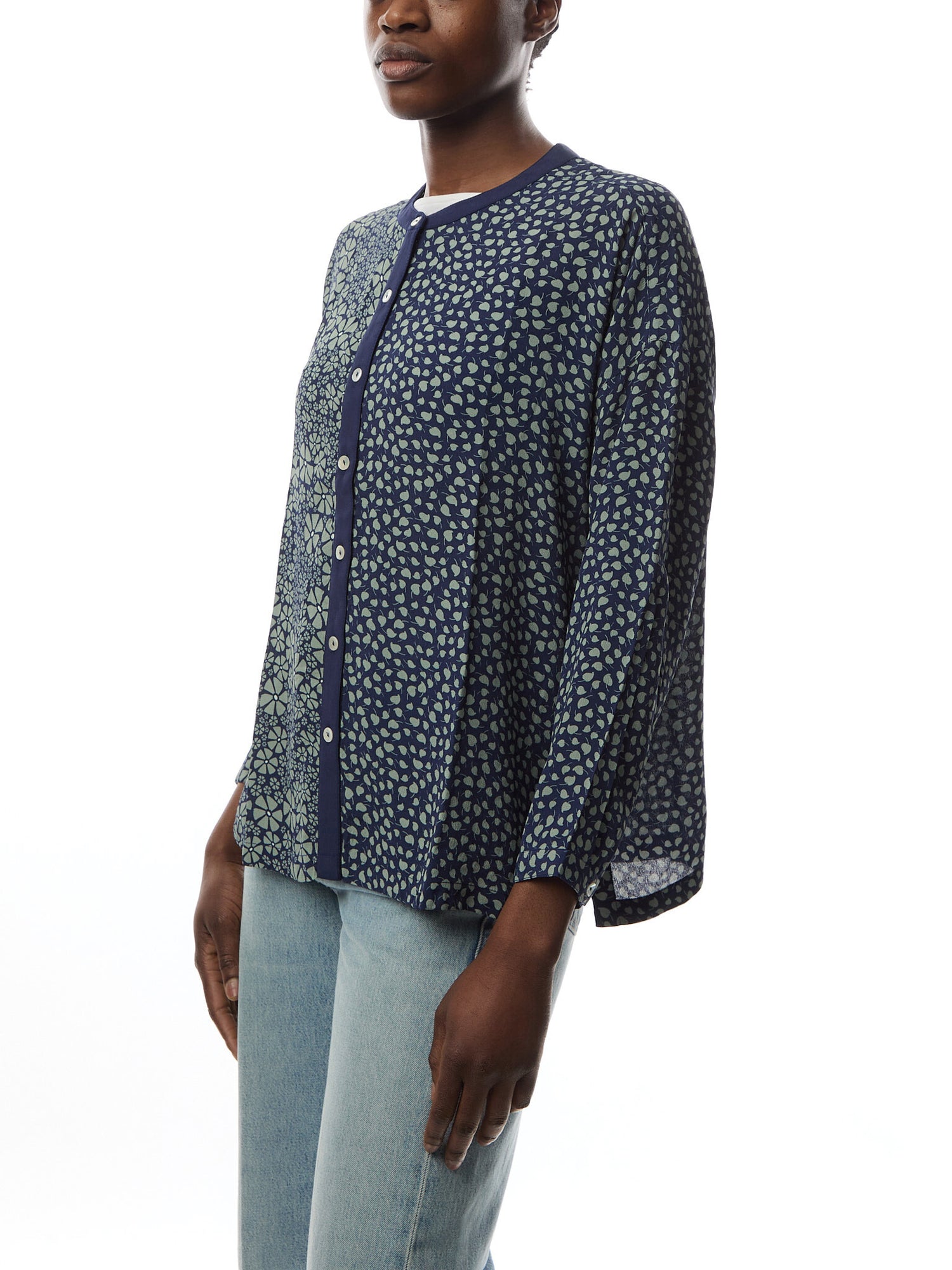Ditsy Floral Mix Print Boxy Shirt