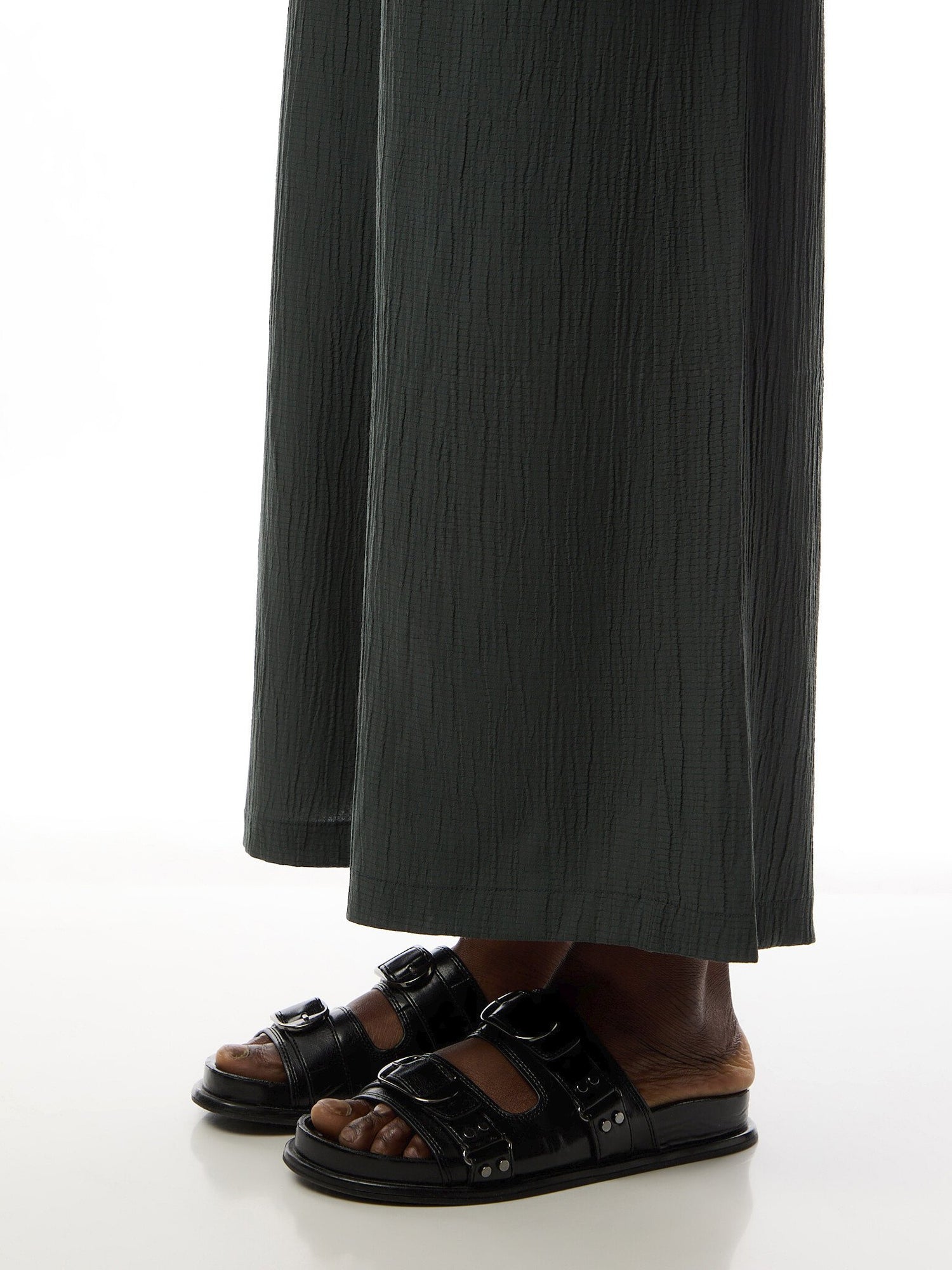 Crinkle Soft Viscose Wide Trouser