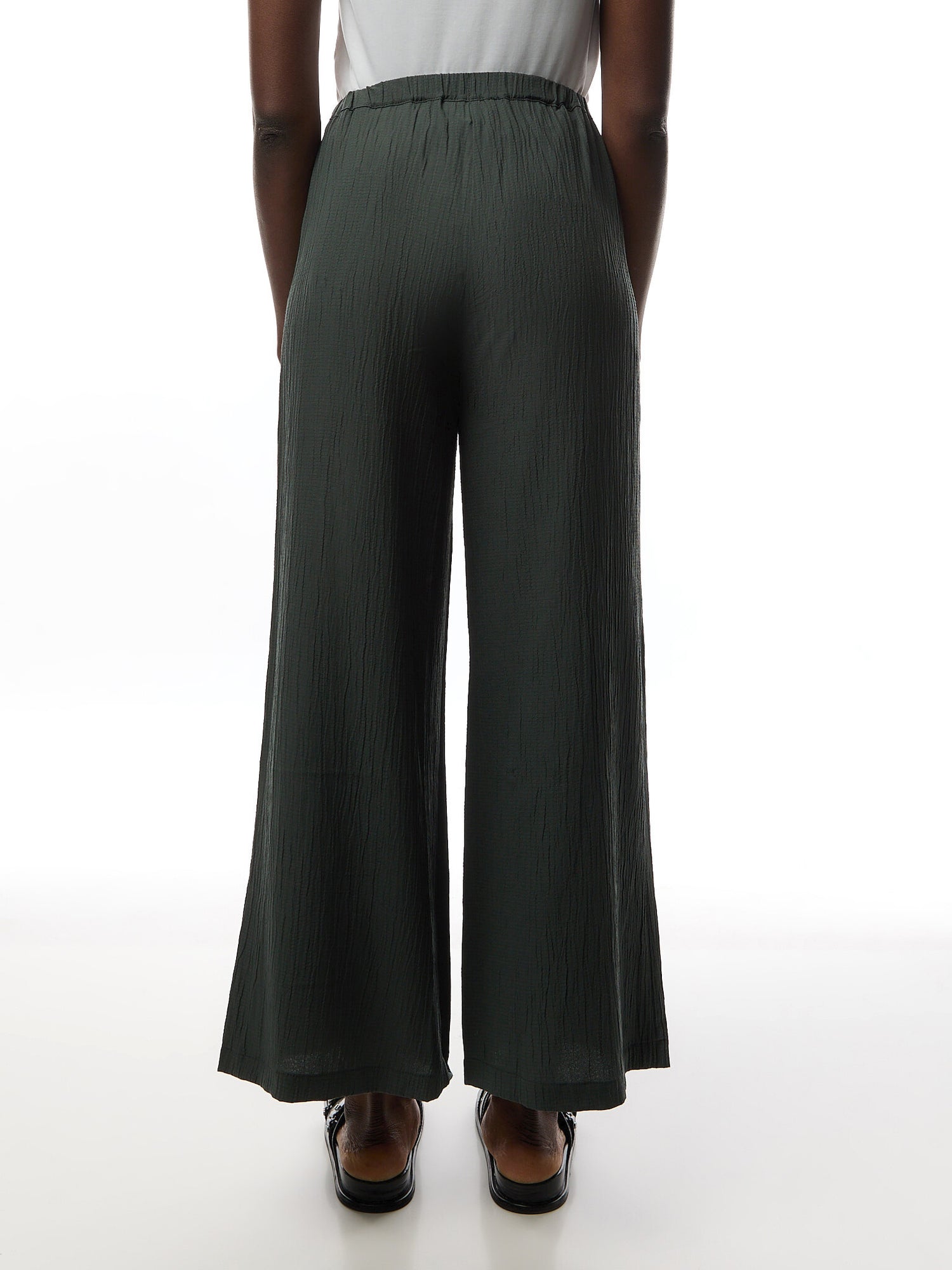 Crinkle Soft Viscose Wide Trouser