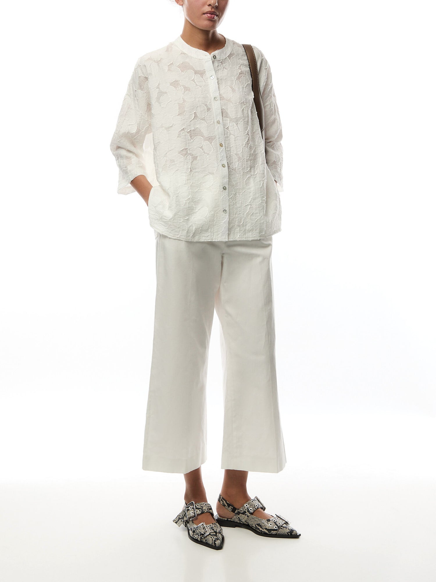 Floral Viscose Burnout Shirt