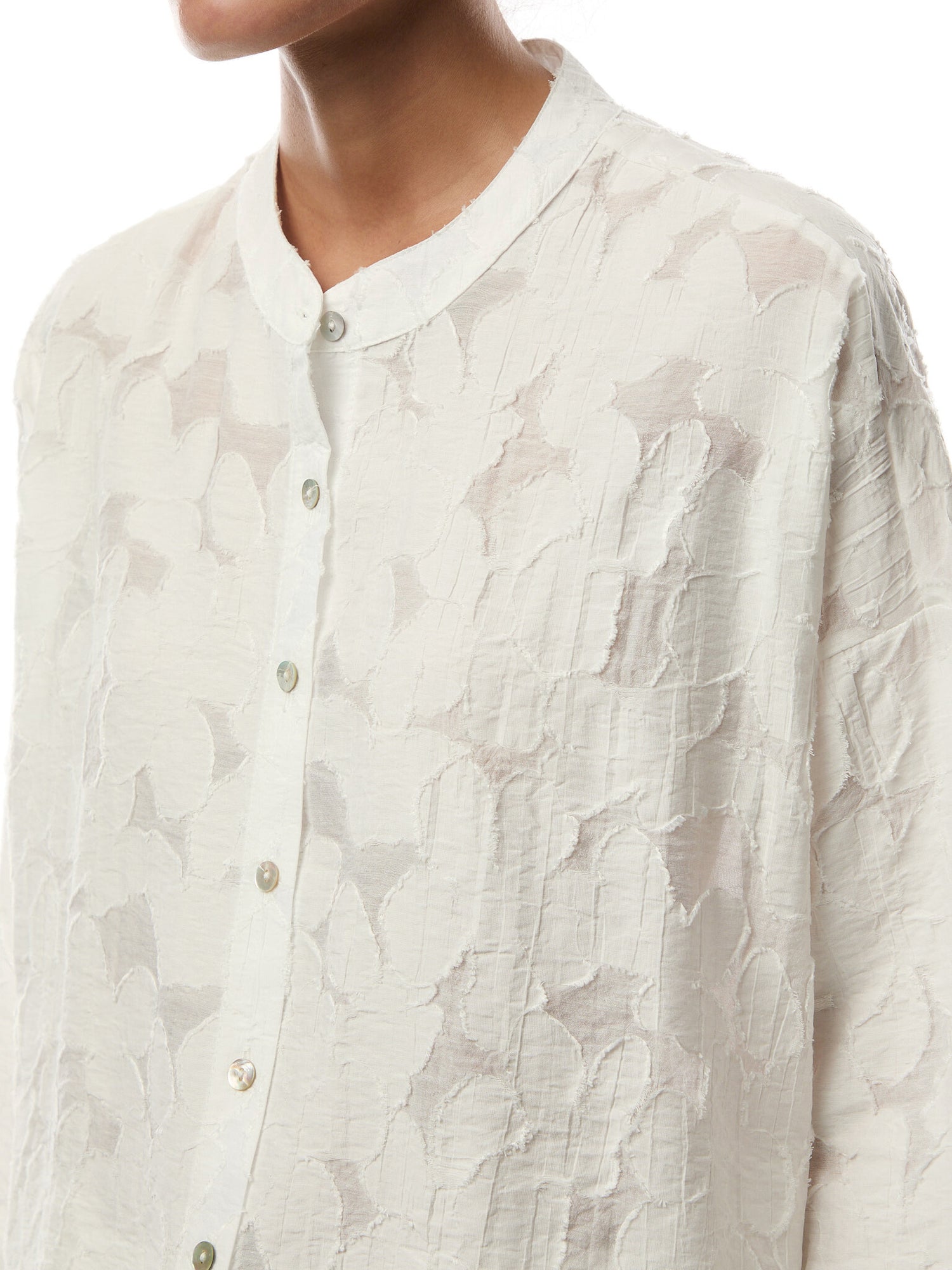 Floral Viscose Burnout Shirt