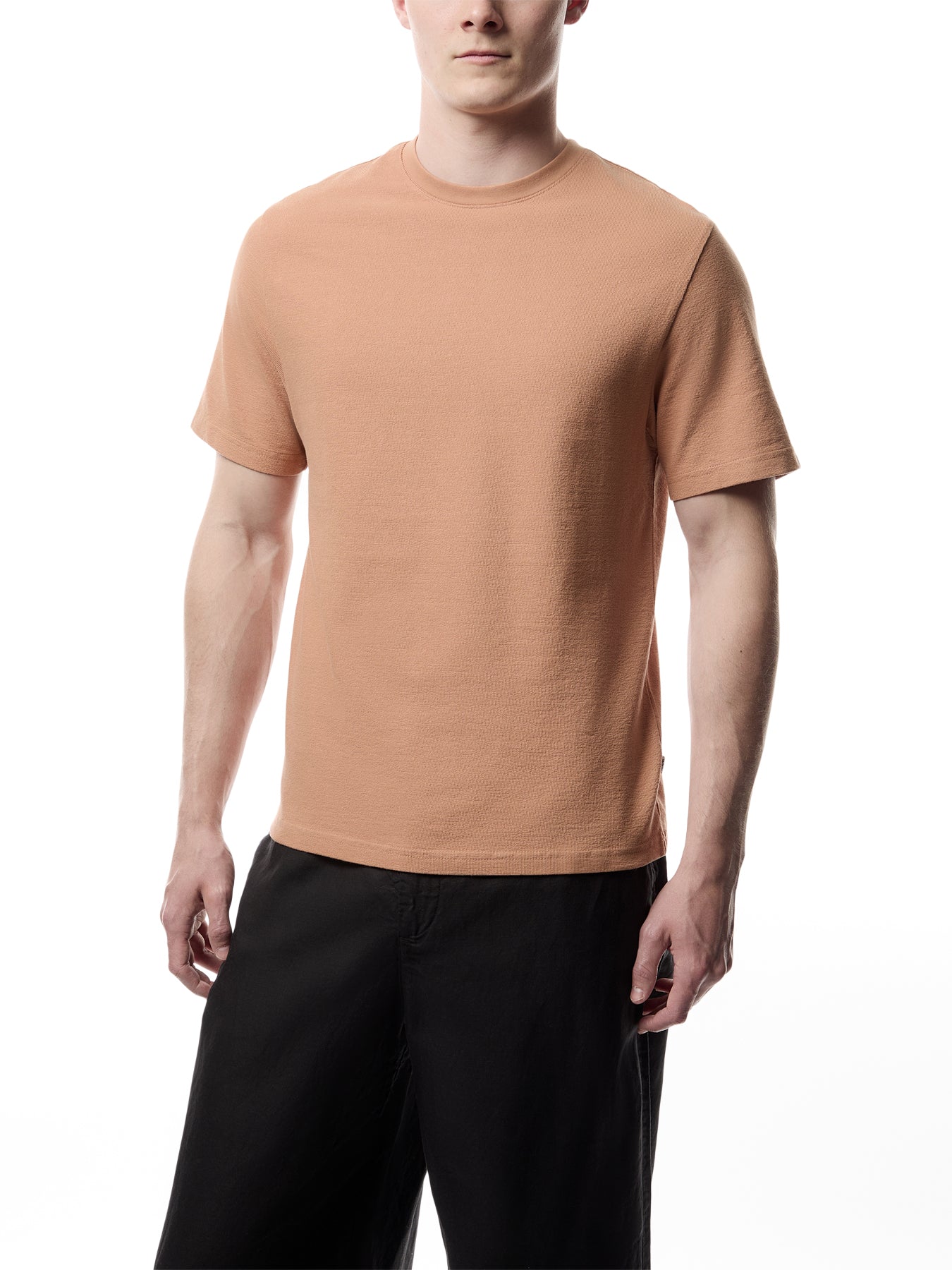 Dean Dusty Orange Textured Organic Cotton T-Shirt