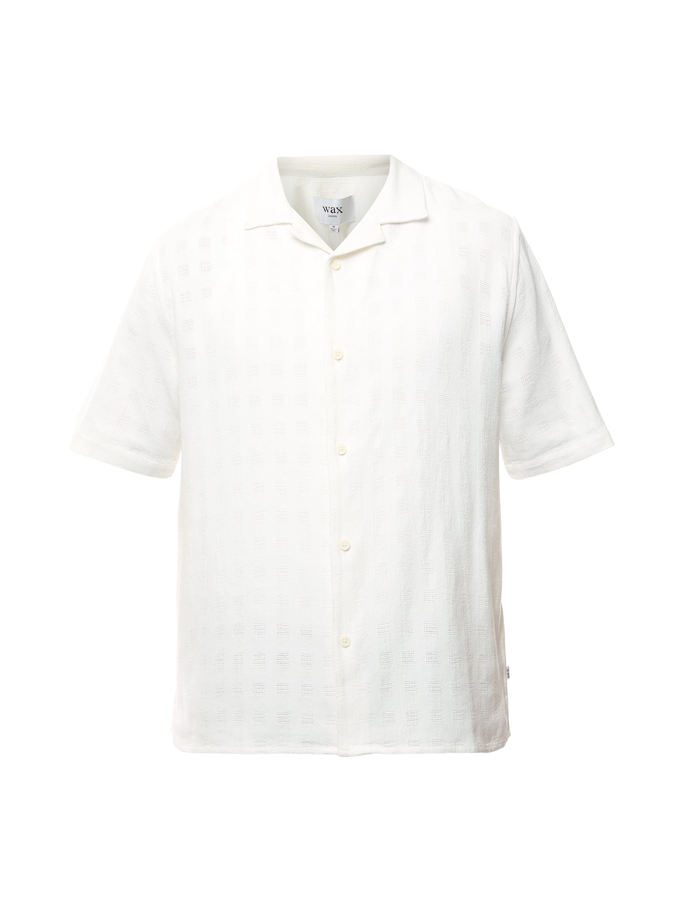 Didcot Ecru Open Weave Cotton Short-Sleeve Shirt