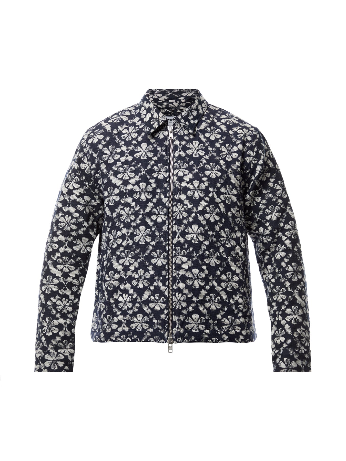 Eldon Navy Flower Stamp Jacquard Jacket