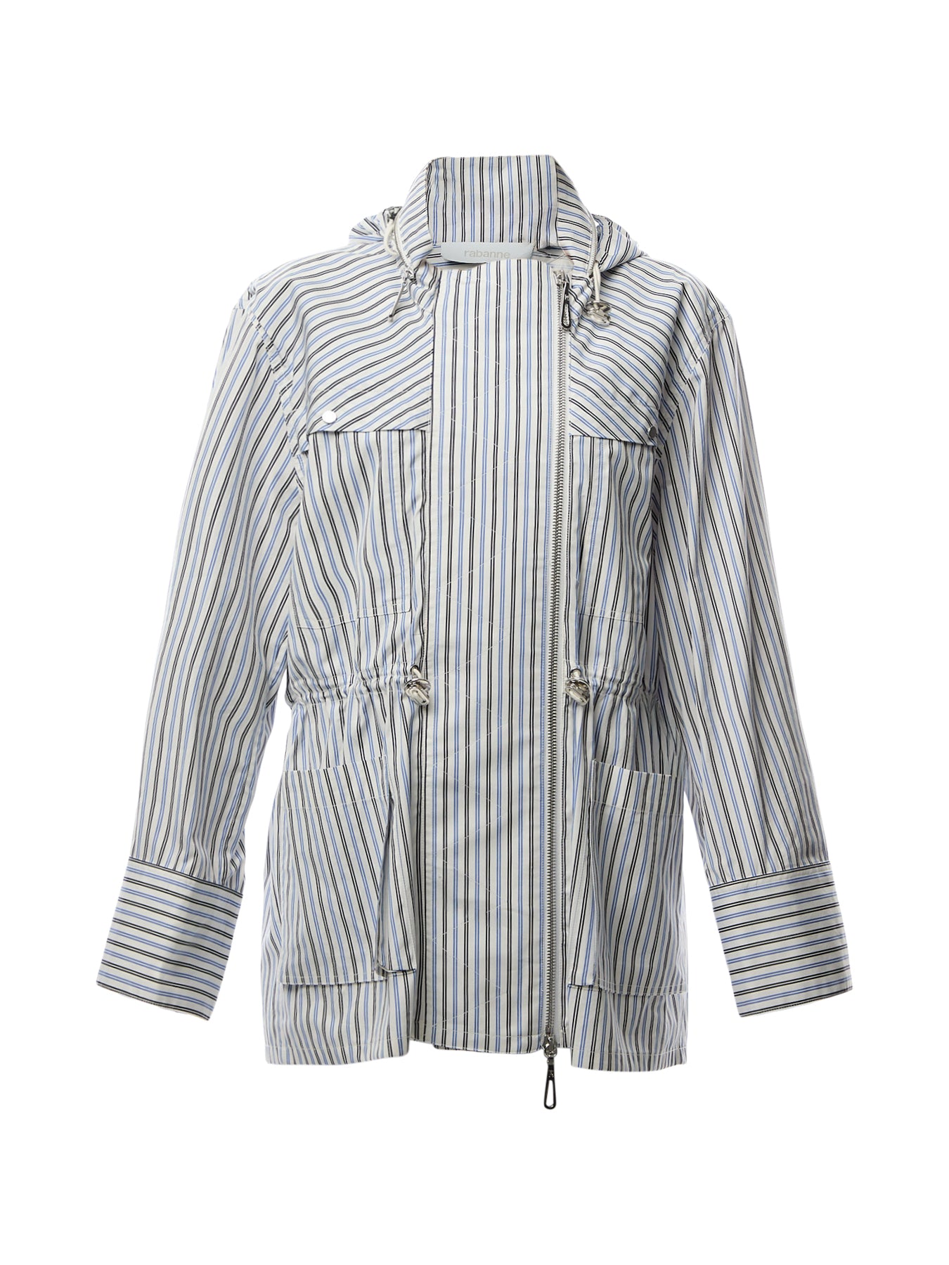 Rabanne Striped Cotton Parka Hooded Jacket