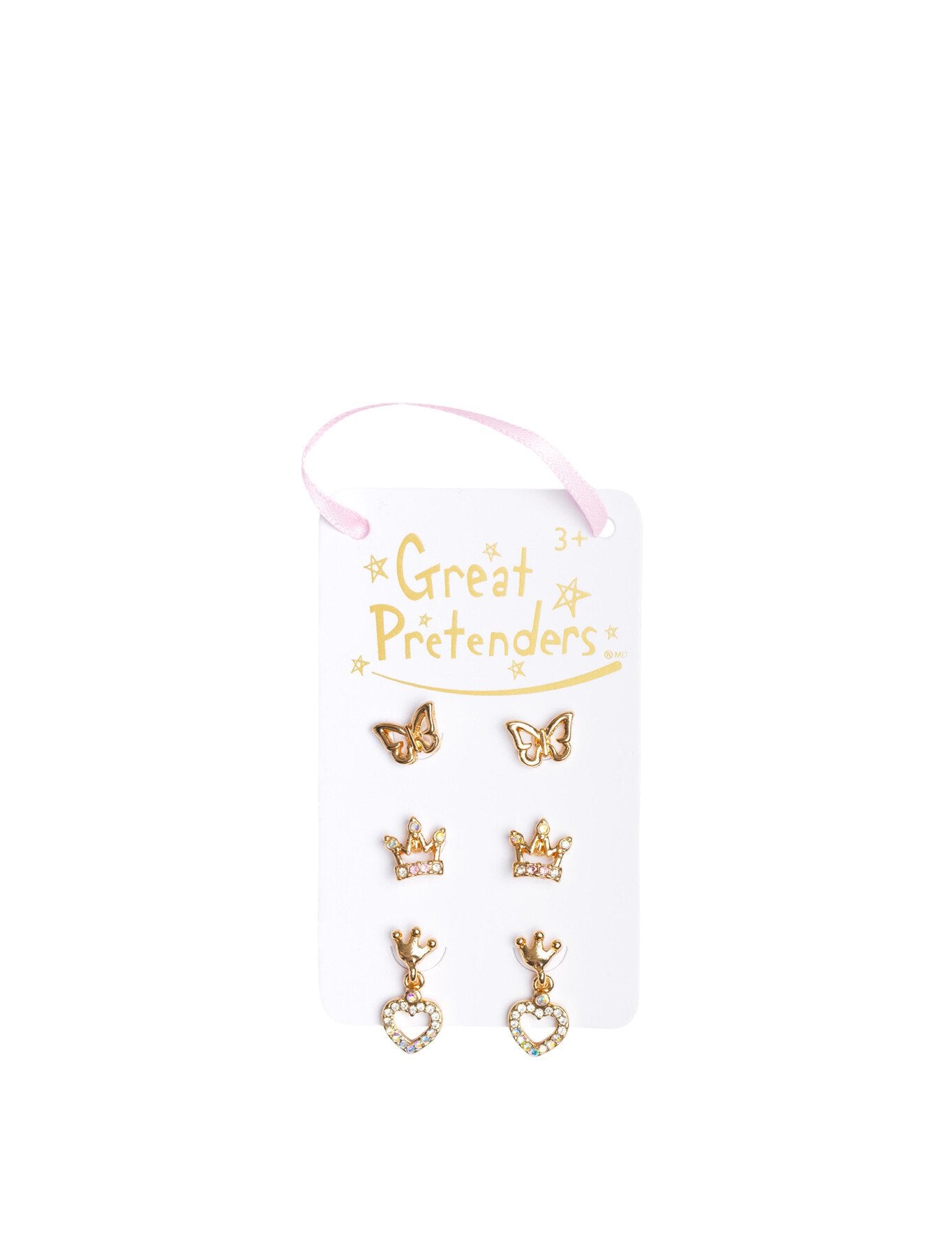 Boutique Royal Crown Studded Earrings 3 Pairs