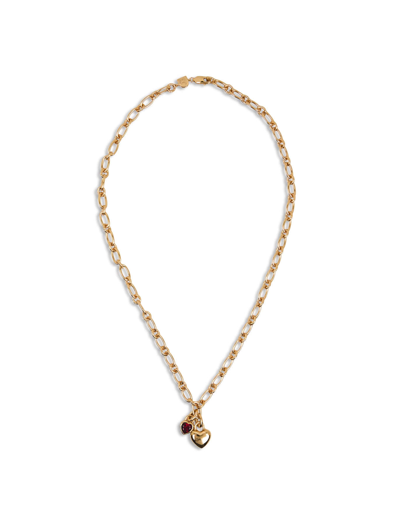 Bold Chain Link Necklace with Two Charms