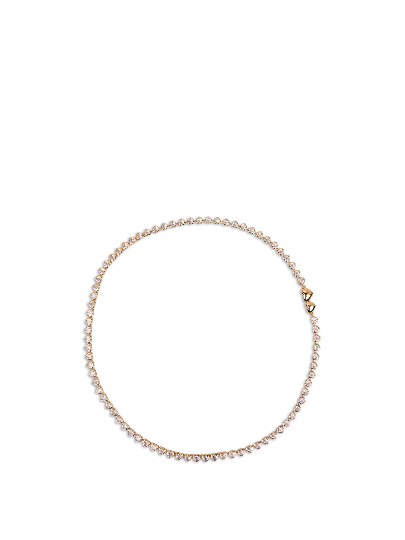 Bezel Heart Tennis Necklace