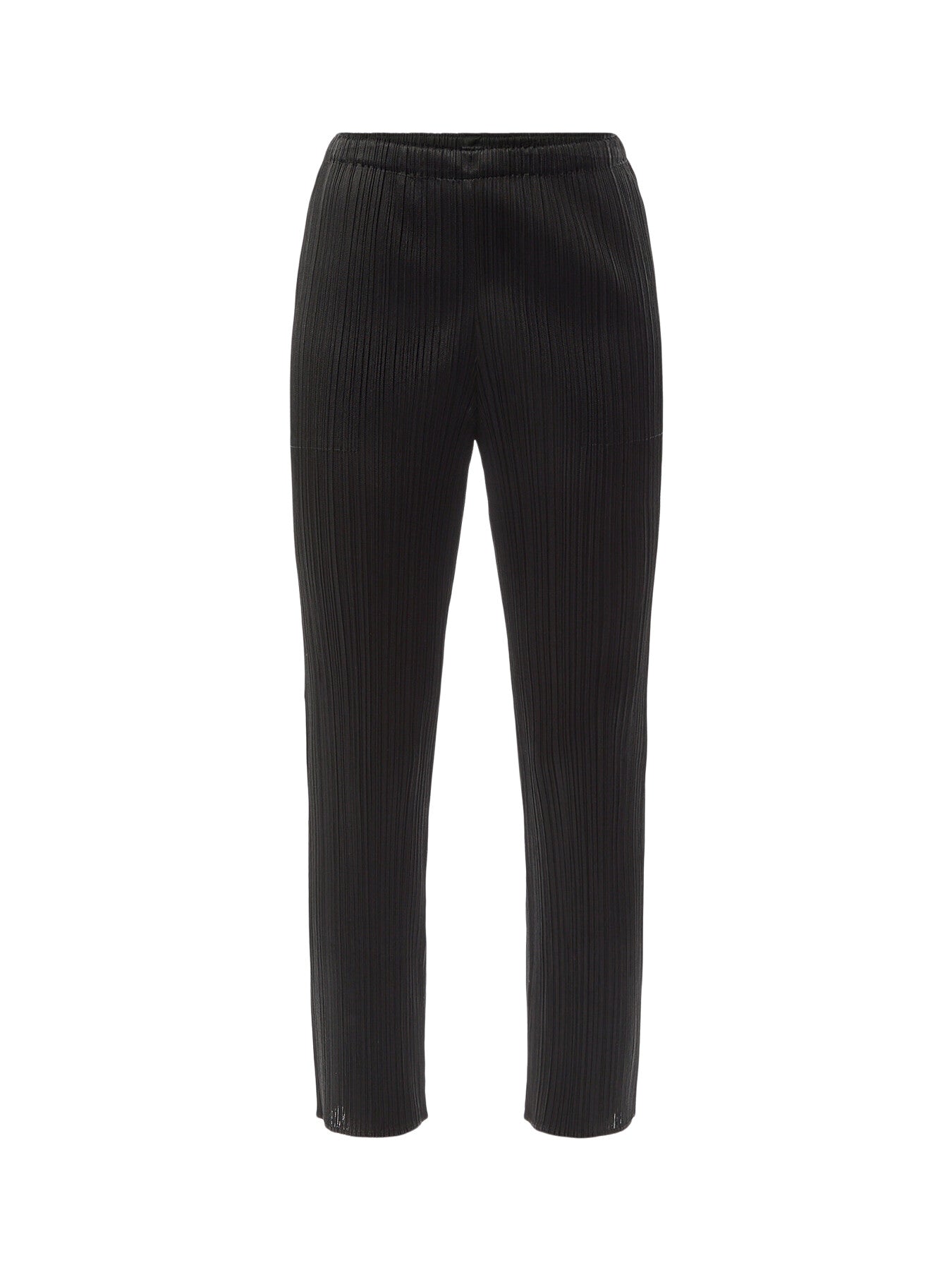 Pleats Basic Slim Leg Black Pants