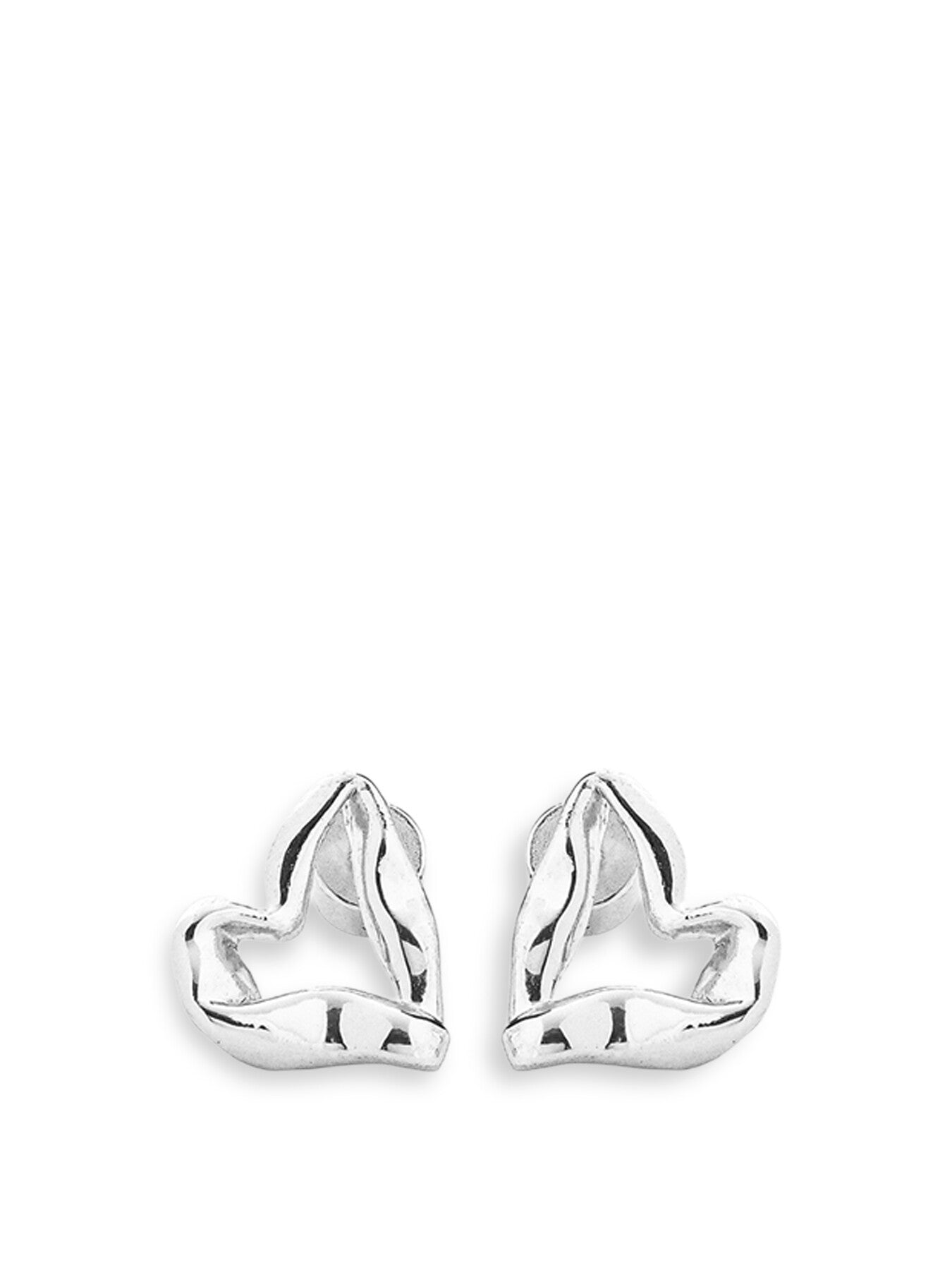 Small Eternal Open Twist Heart Stud Earrings