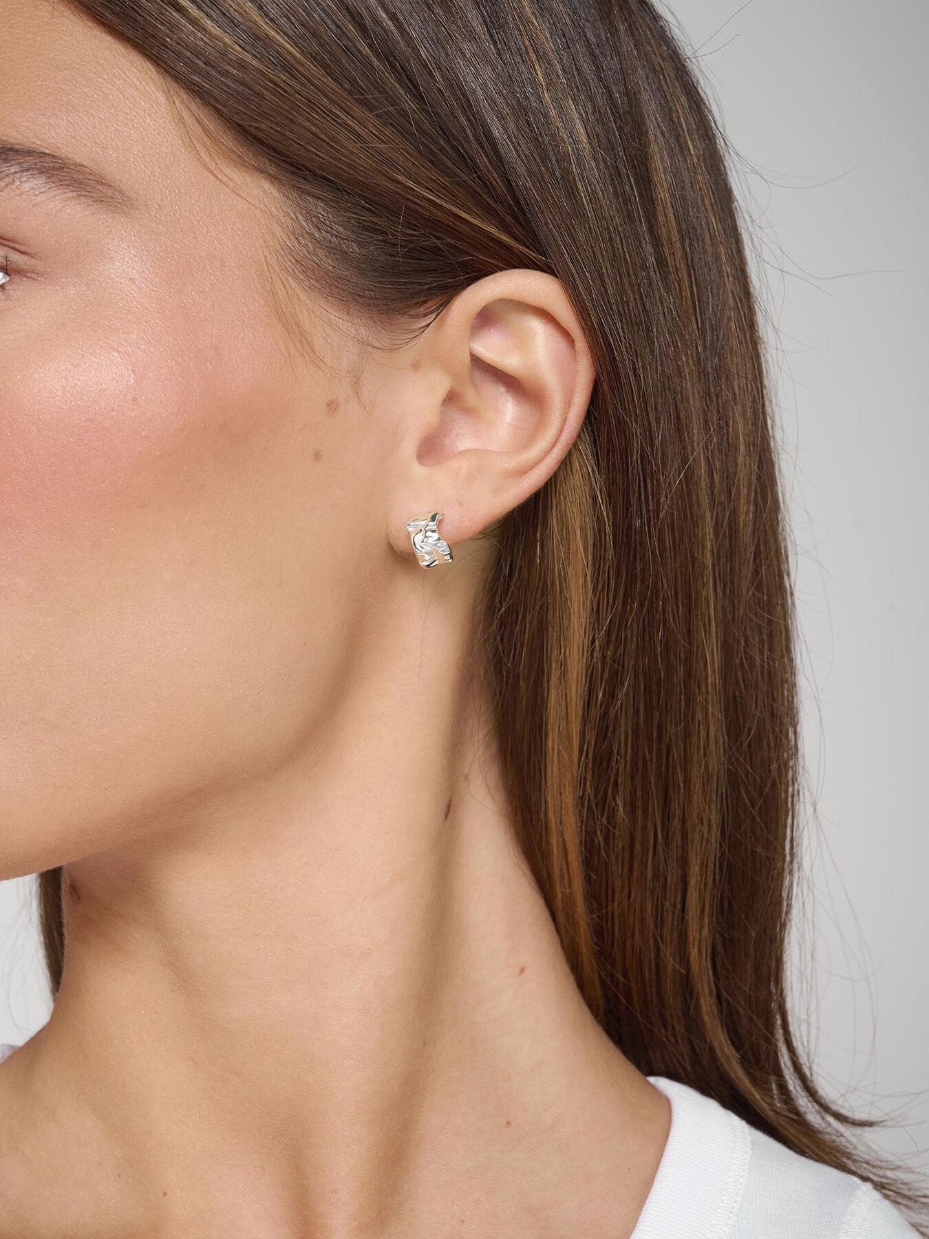 Ripple Scrunched Hoop Earrings