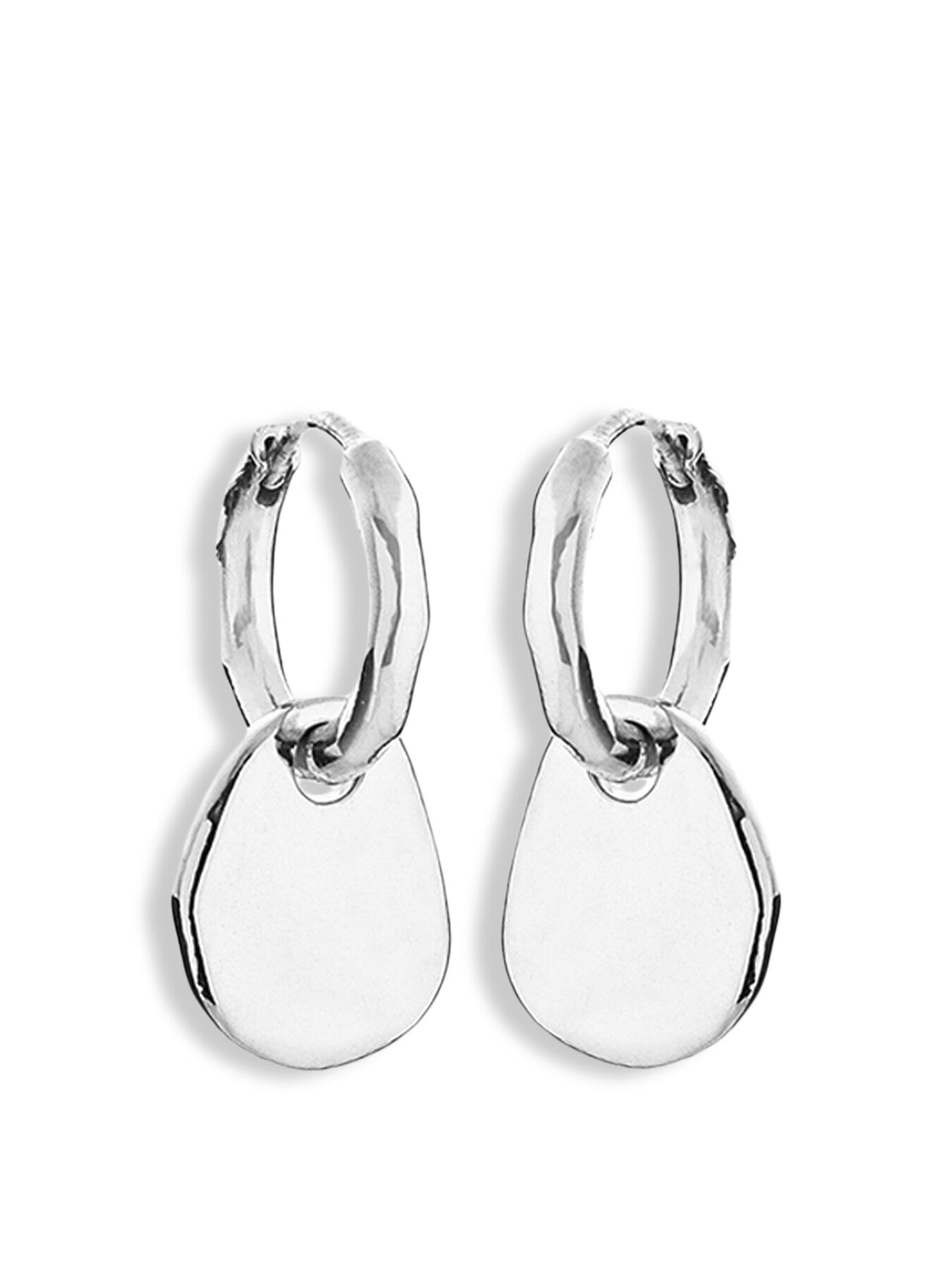 Mist Pebble Drop Hoop Earrings