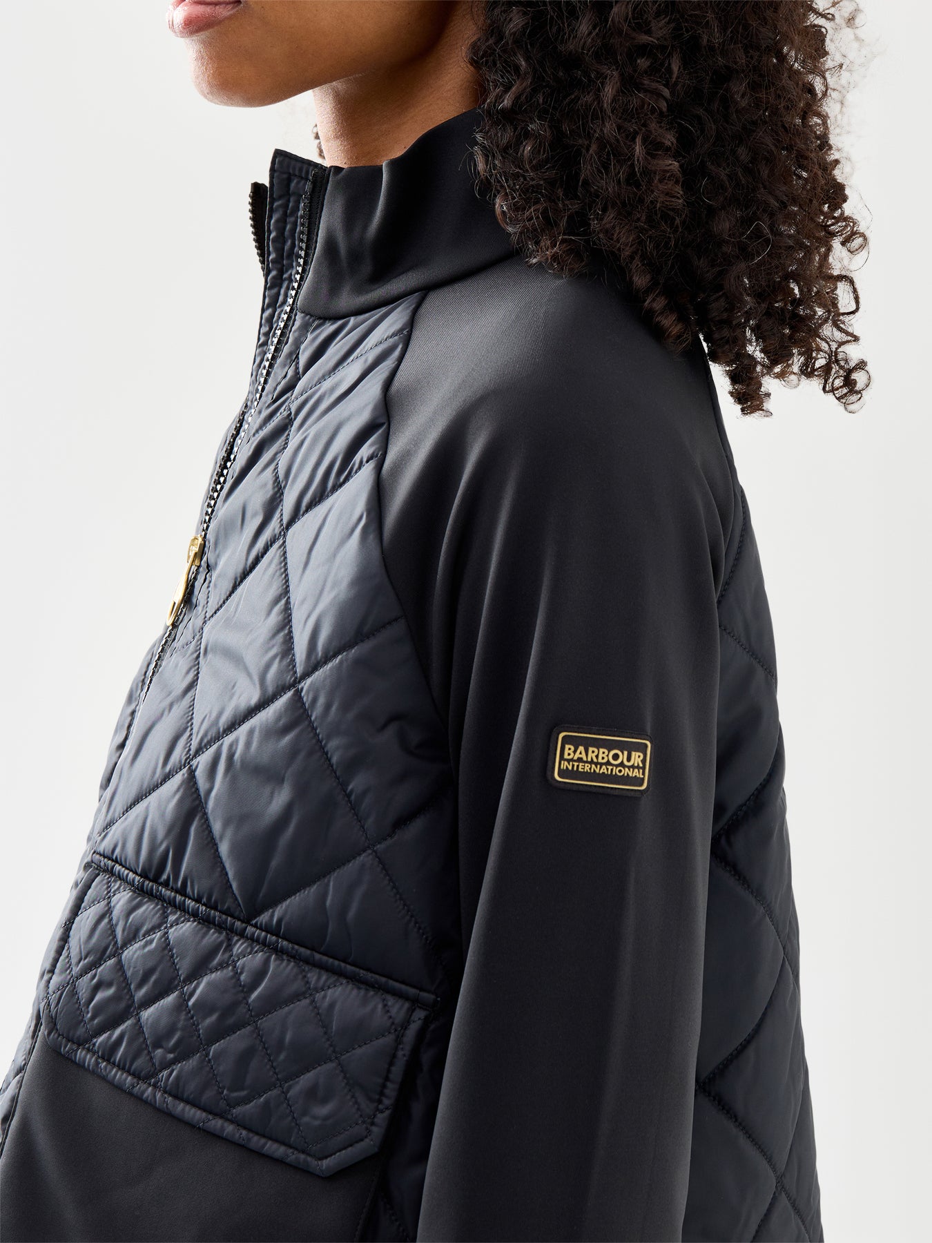 Barbour International Ebony Quilted Sweatshirt