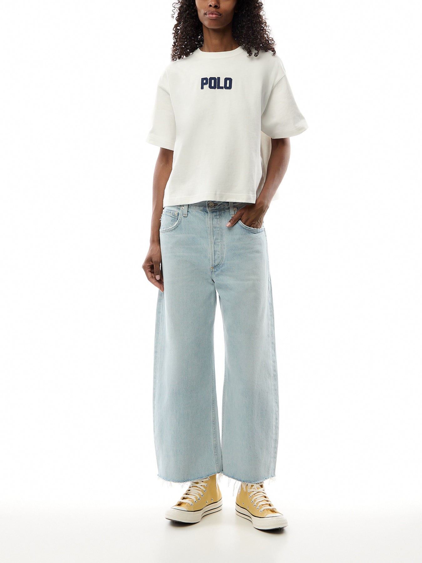 Knit Centre Polo Logo T Shirt