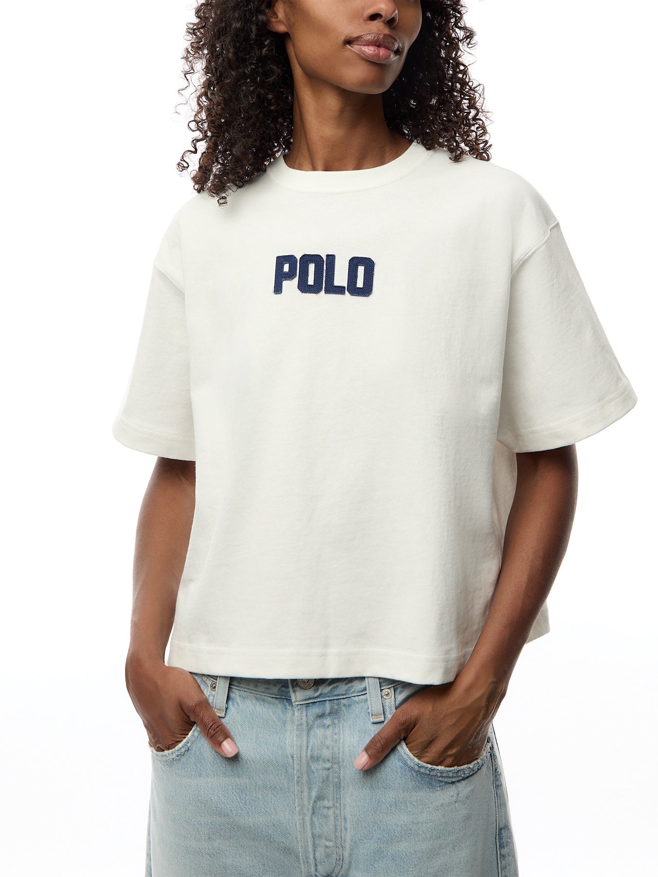 Knit Centre Polo Logo T Shirt