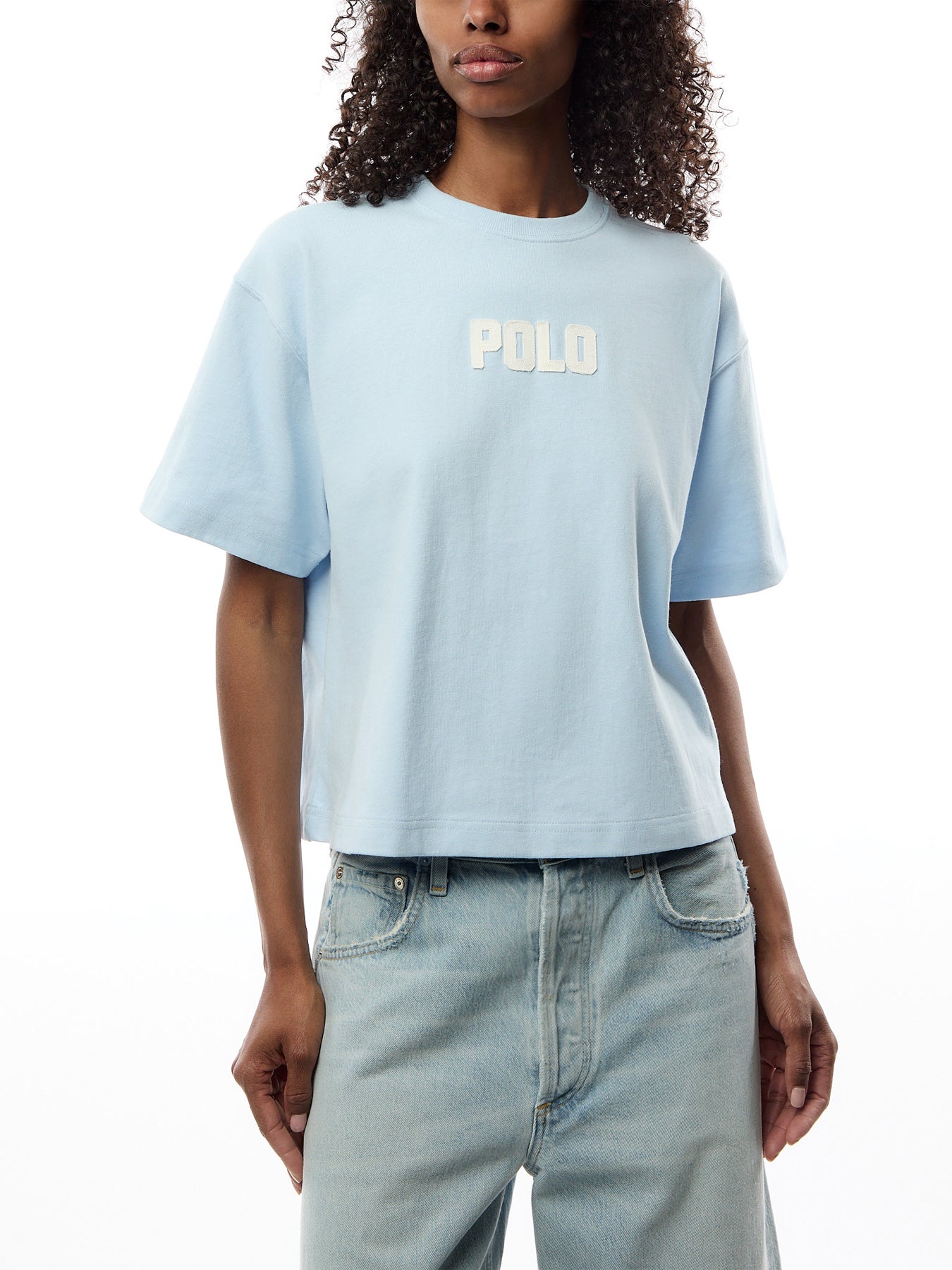 Knit Centre Polo Logo T Shirt