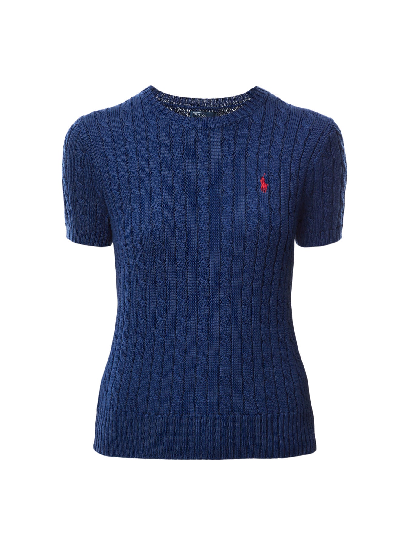 Cable-Knit Cotton Short-Sleeve Jumper