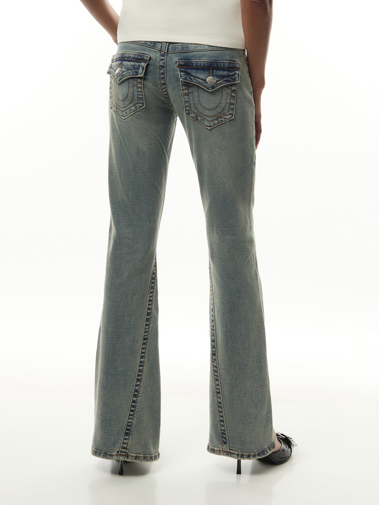 JoeyLow Rise Flare Flap Jeans