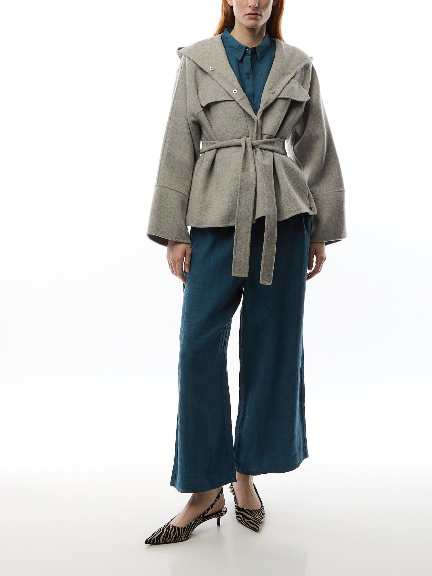 Wide Leg Cropped Pant Linen
