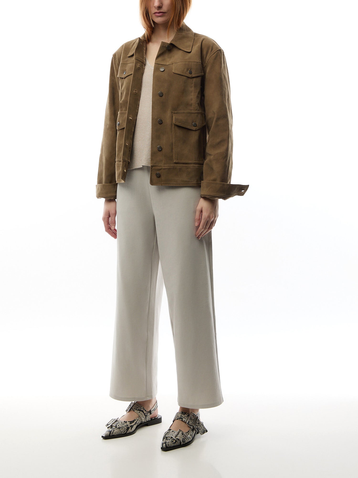 Wide Ankle Pant Cotton Blend