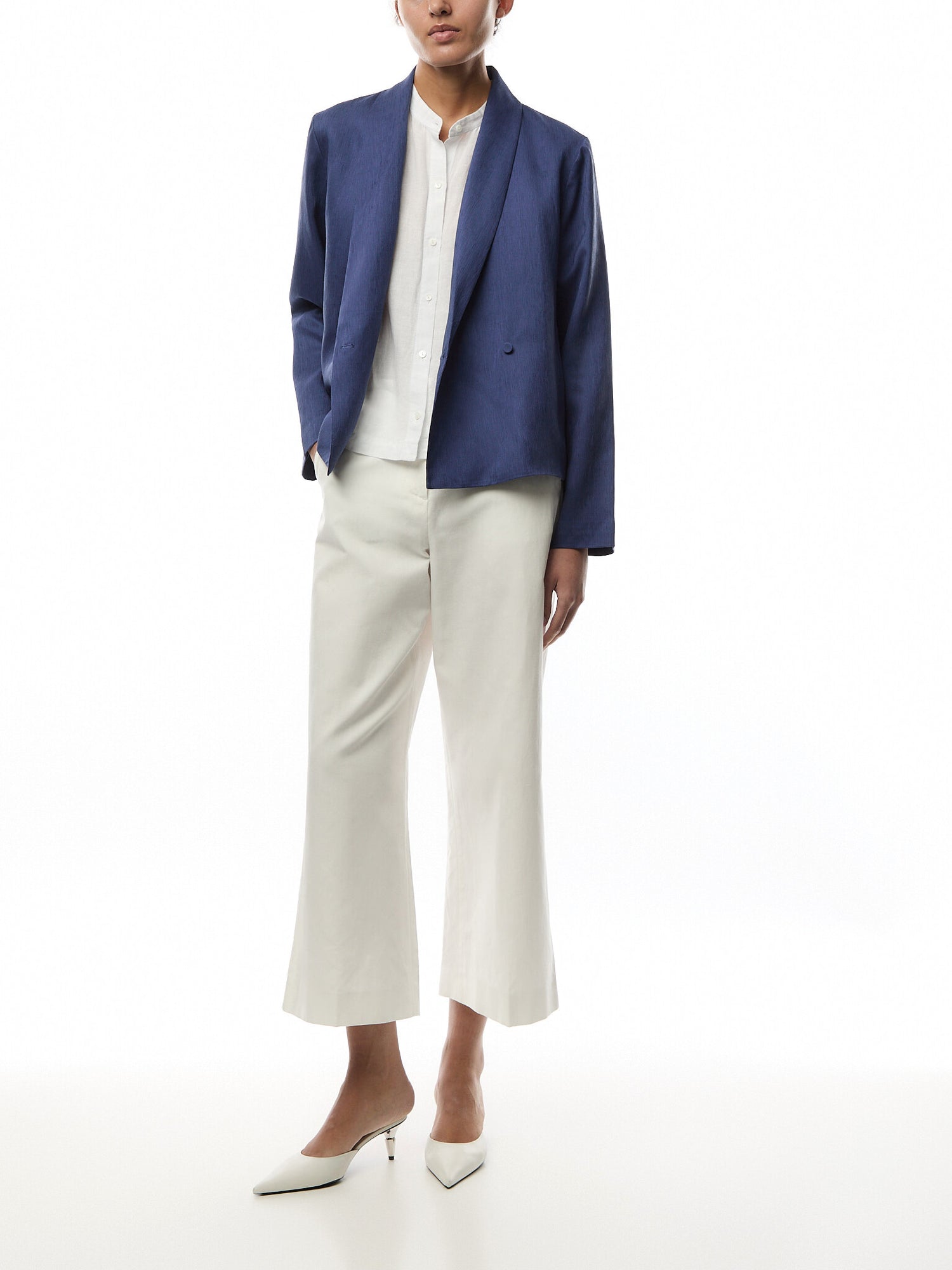 Shawl Collar Jacket Textured silk weave