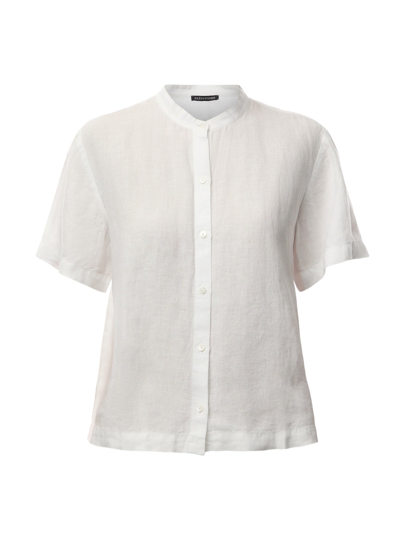 Mandarin Collar Short Slv Shirt Linen