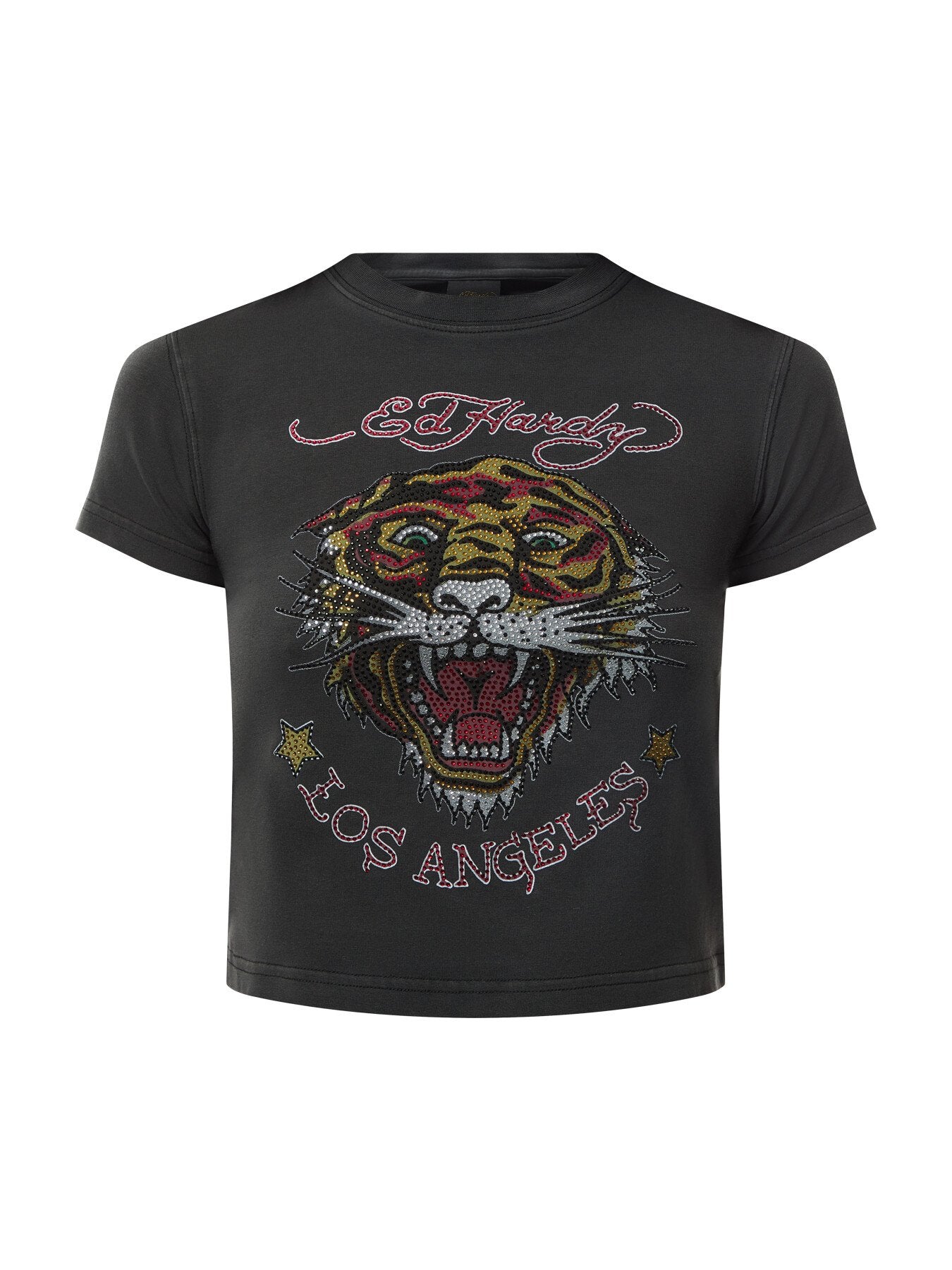 La-Roar-Tiger Diamante Cropped Baby T-Shirt