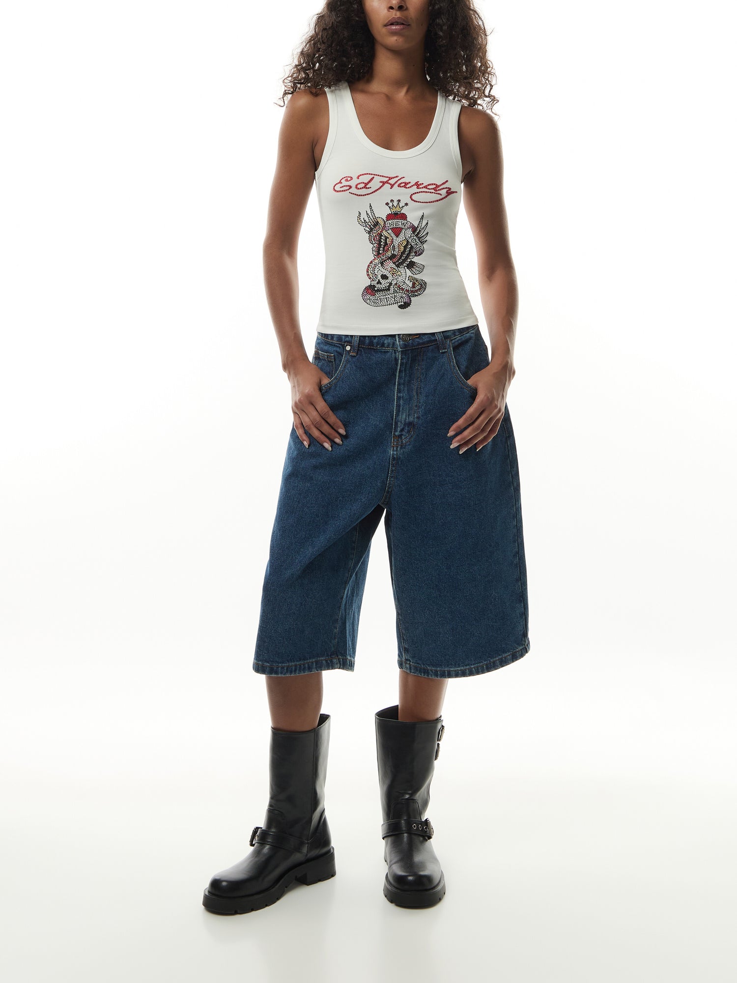 New York City Diamante Cropped Vest