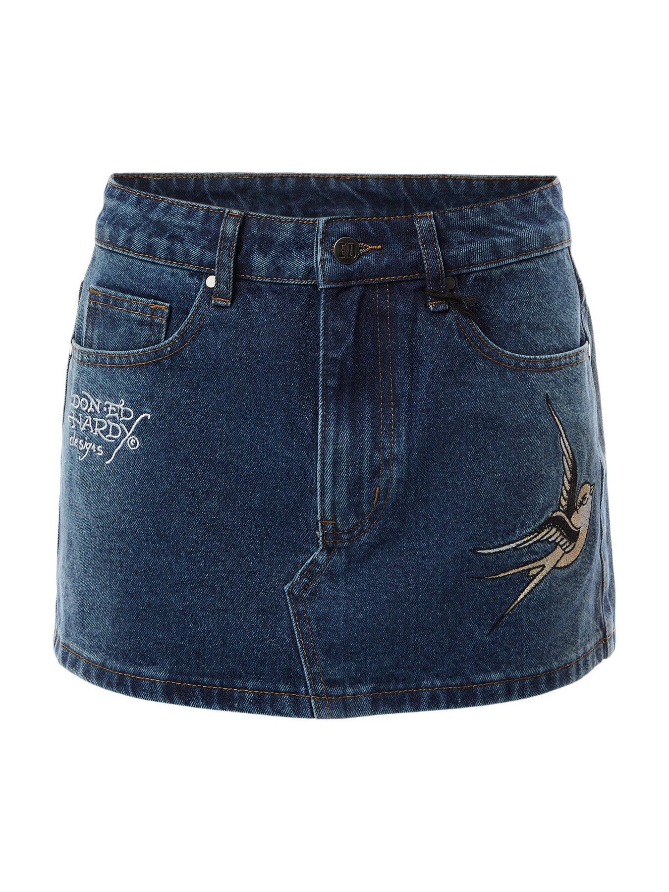 Swallow Side Wash Denim Skirt