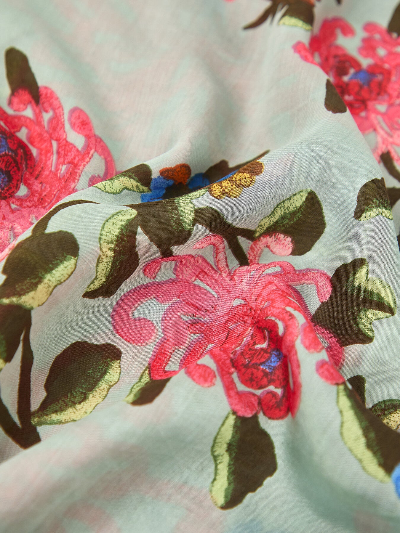 Chrysanthemum Aqua Scarf