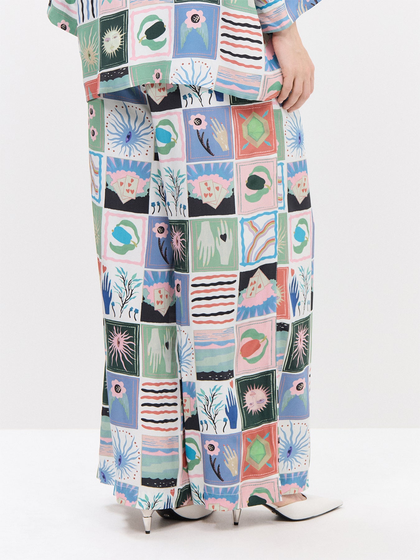 Mystical Collage Wide Trousers