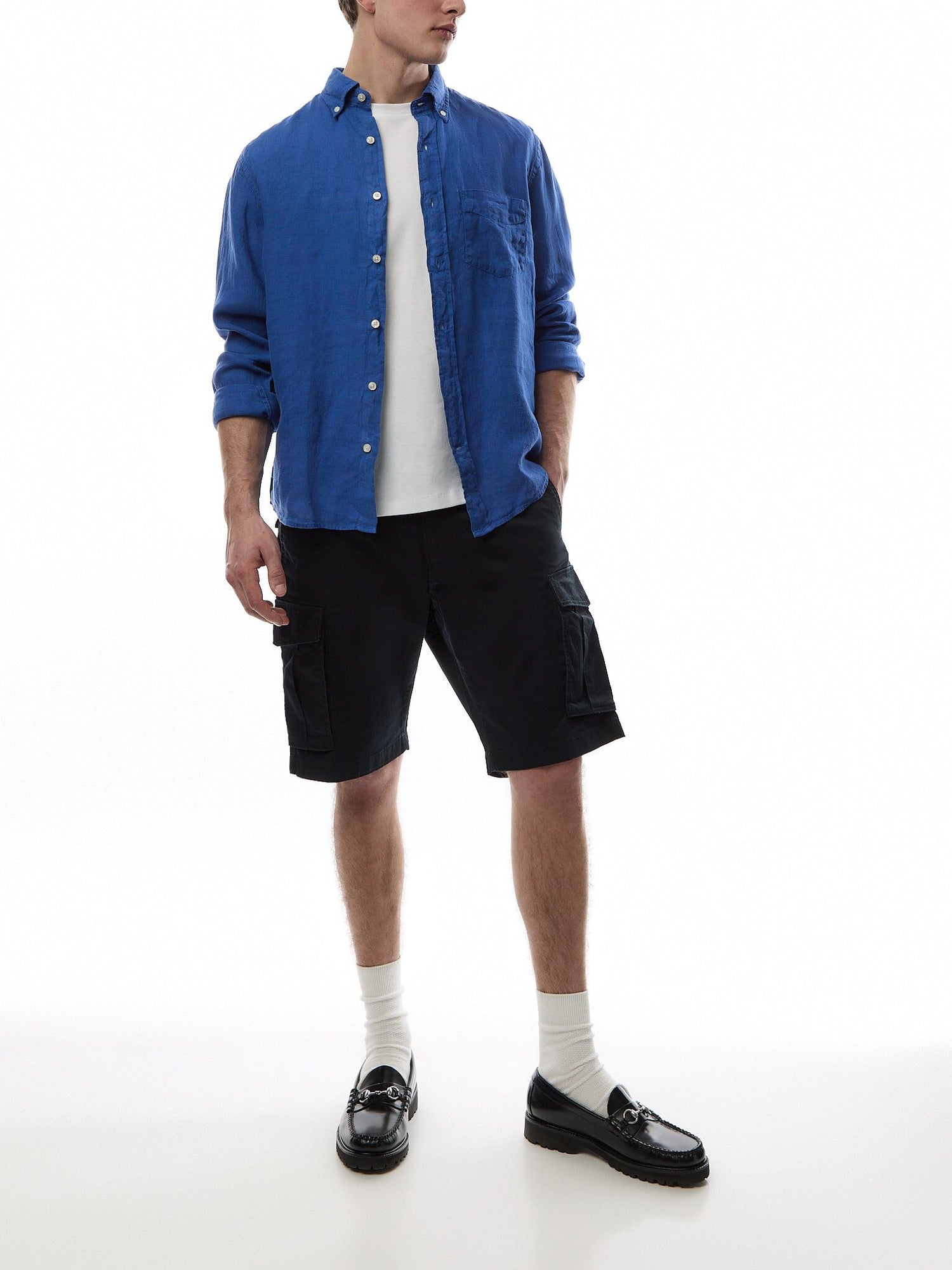 Regular Fit Garment-Dyed Linen Shirt