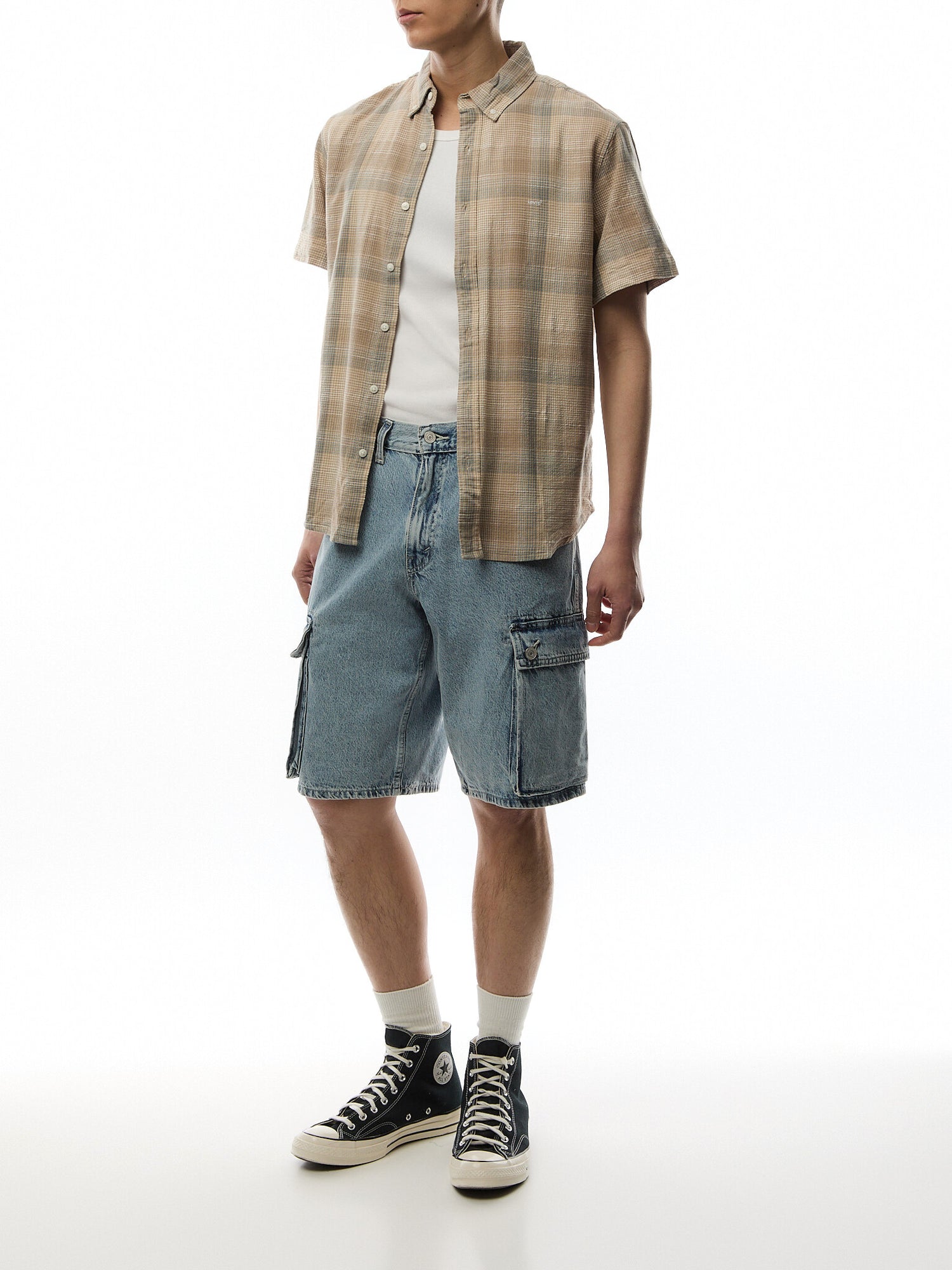 Authentic Button Down Check Shortsleeve Shirt