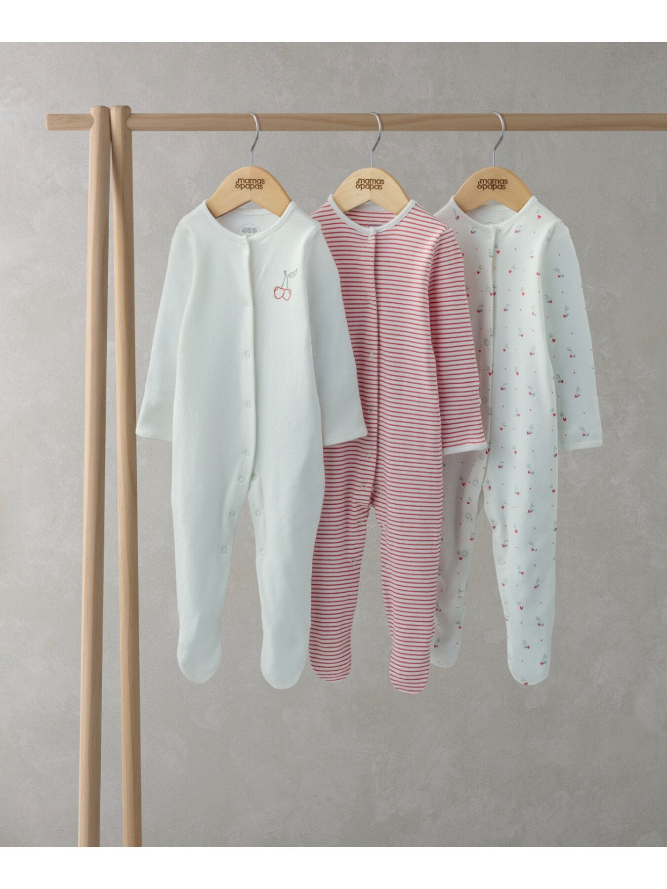 Ditsy Cherry Sleepsuits (Set of 3)