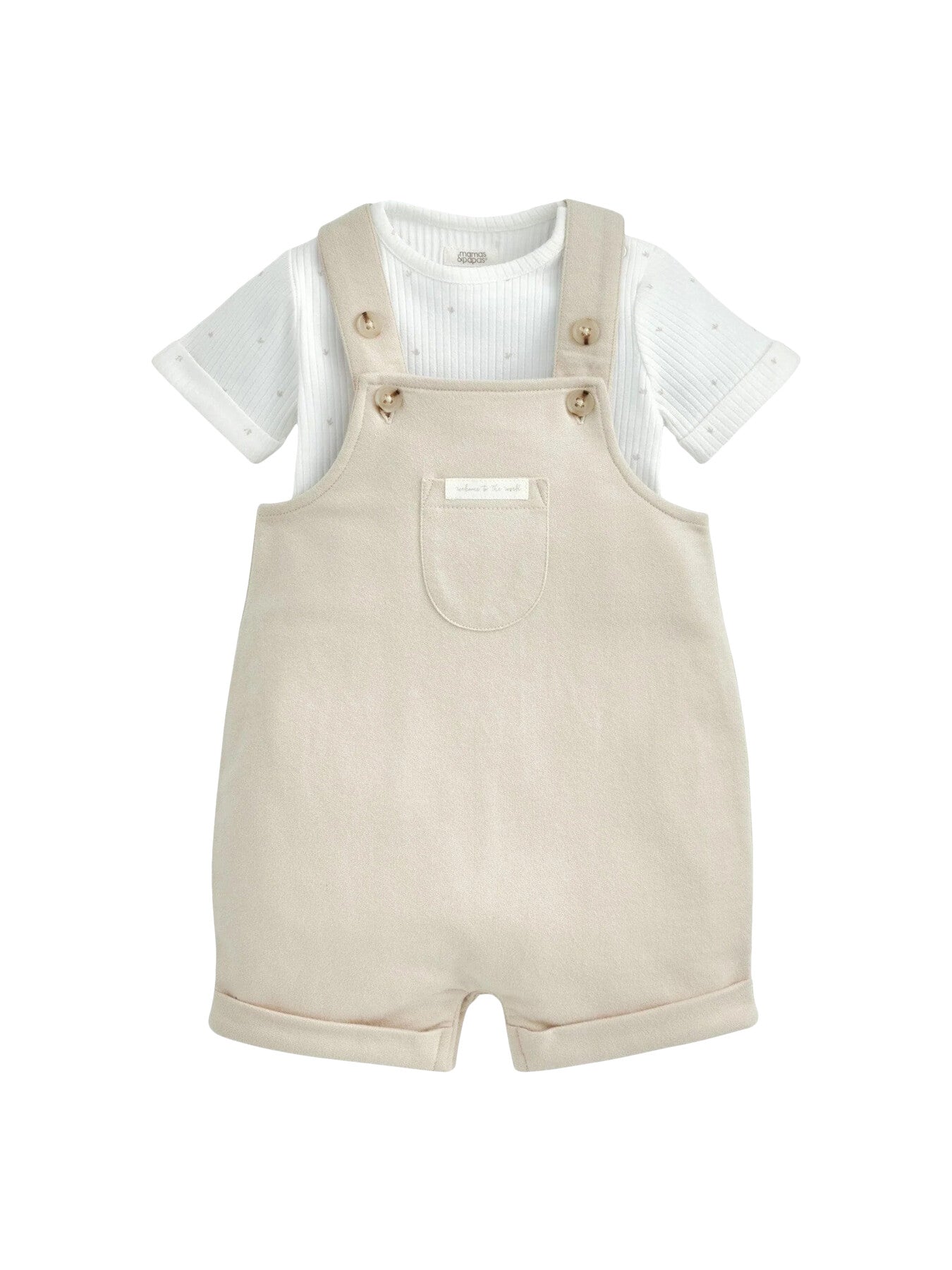 Ribbed Jersey Bodysuit & Dungaree Set