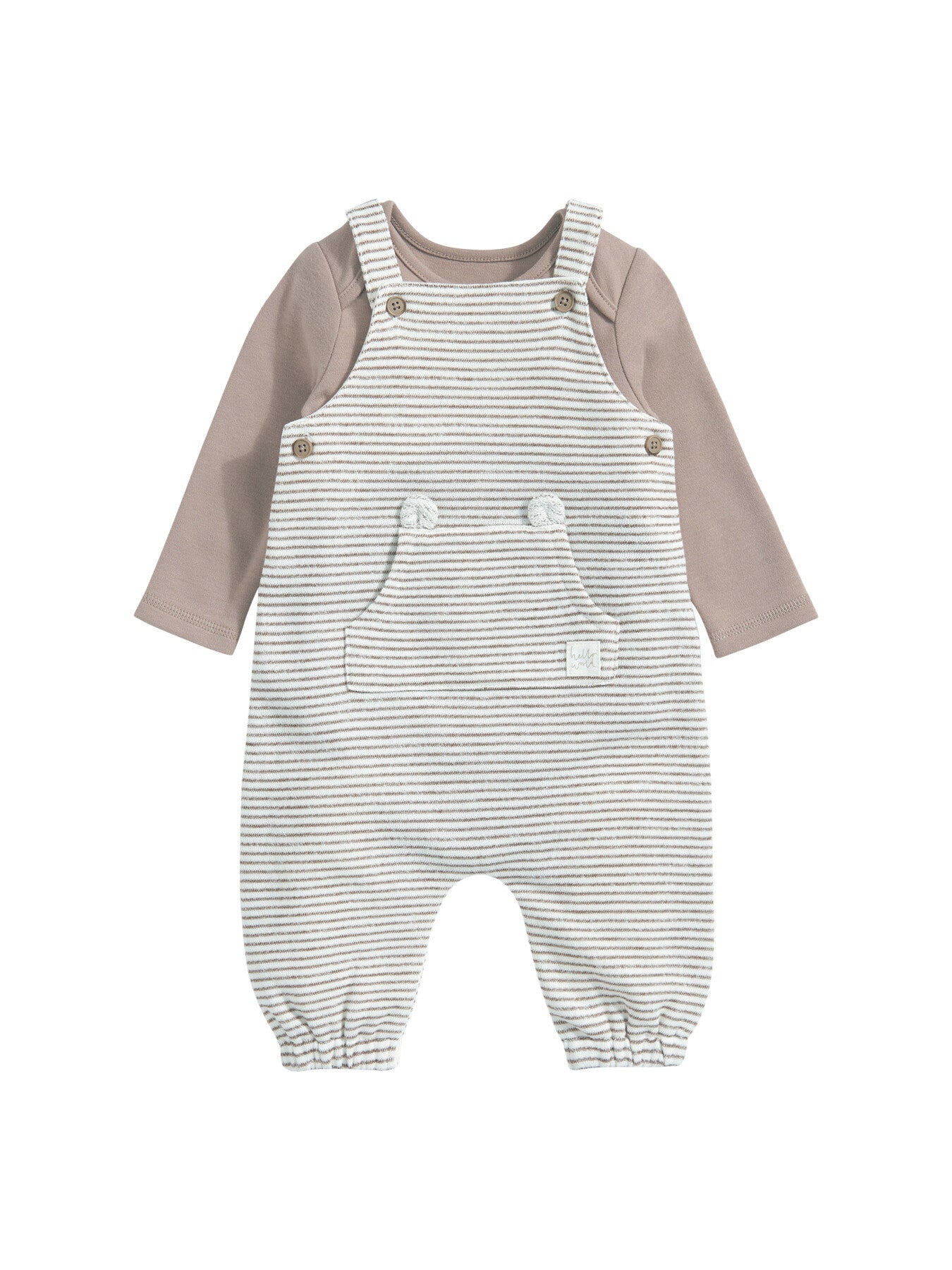 Stripe Dungarees & Bodysuit Outfit Set