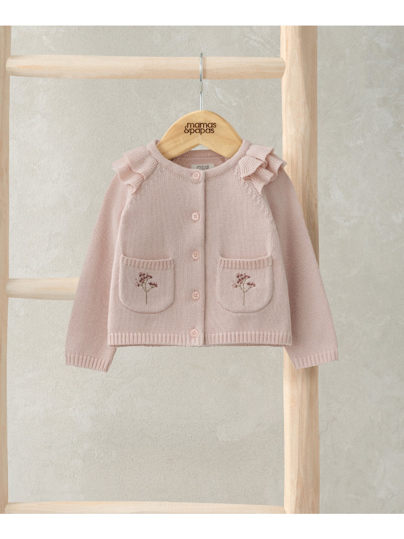 Frill Sleeves Cardigan - Pink