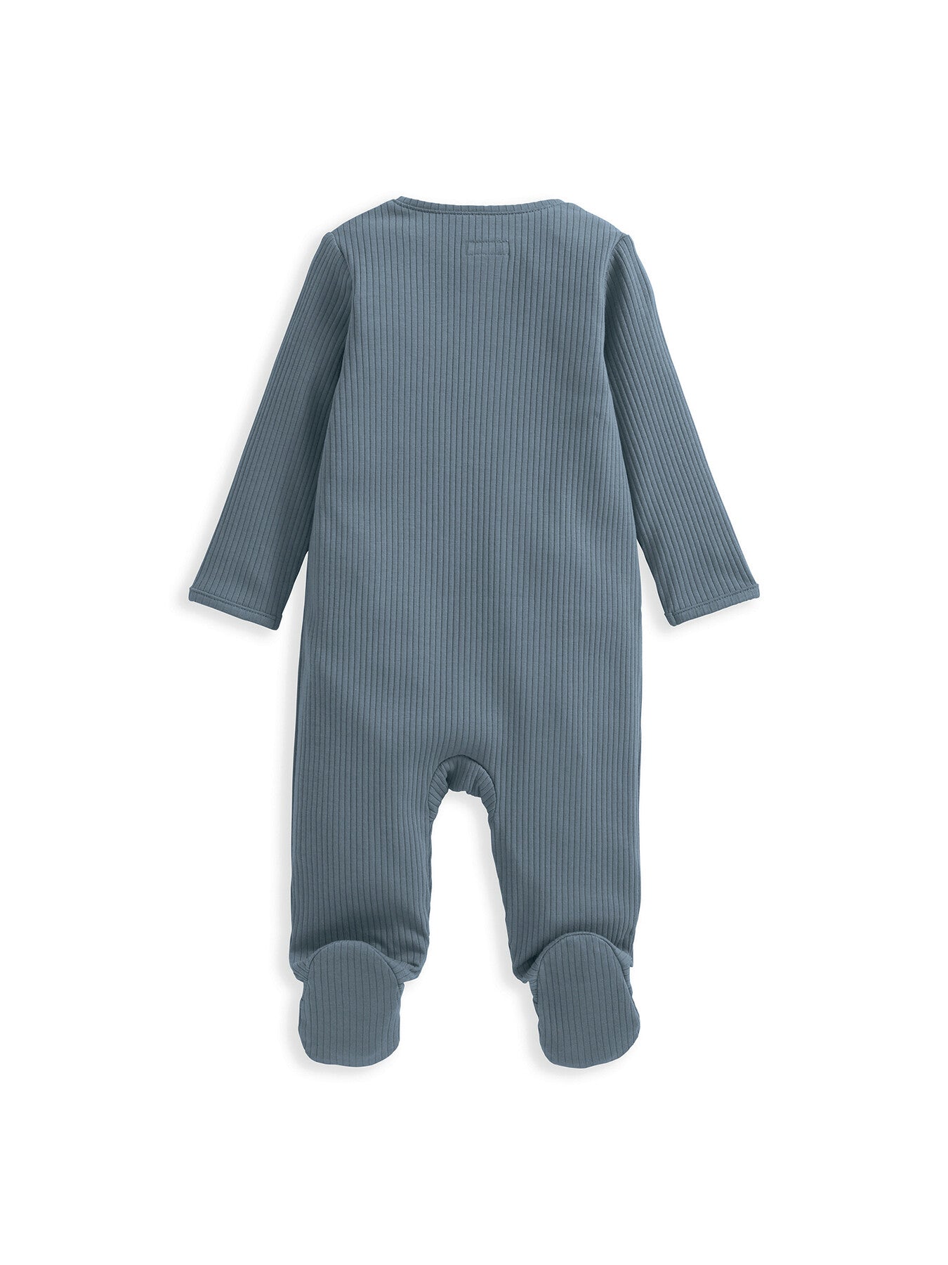 Organic Cotton Ribbed Sleepsuit - Petrol Blue
