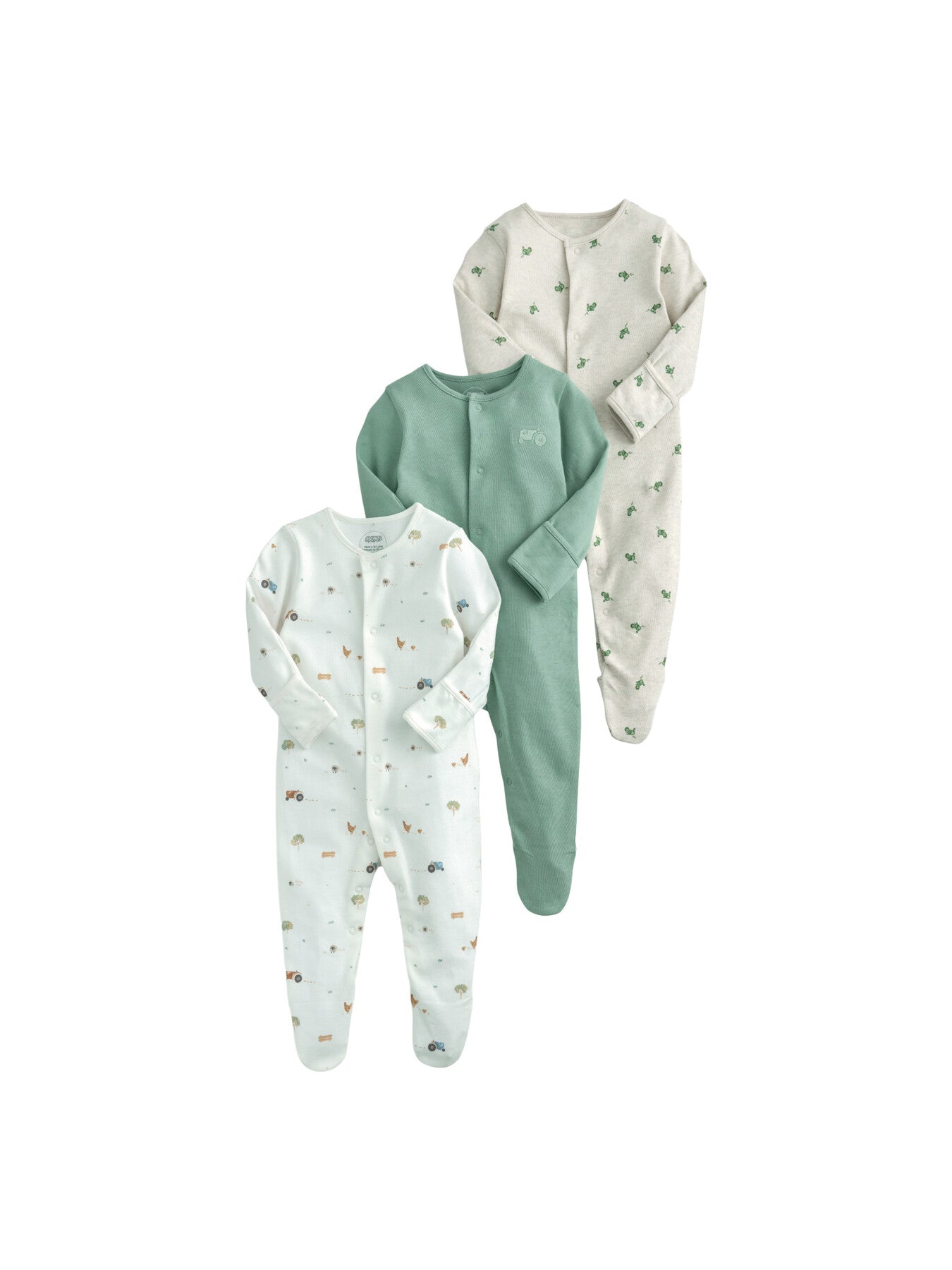 Farmyard Sleepsuits (Set of 3)
