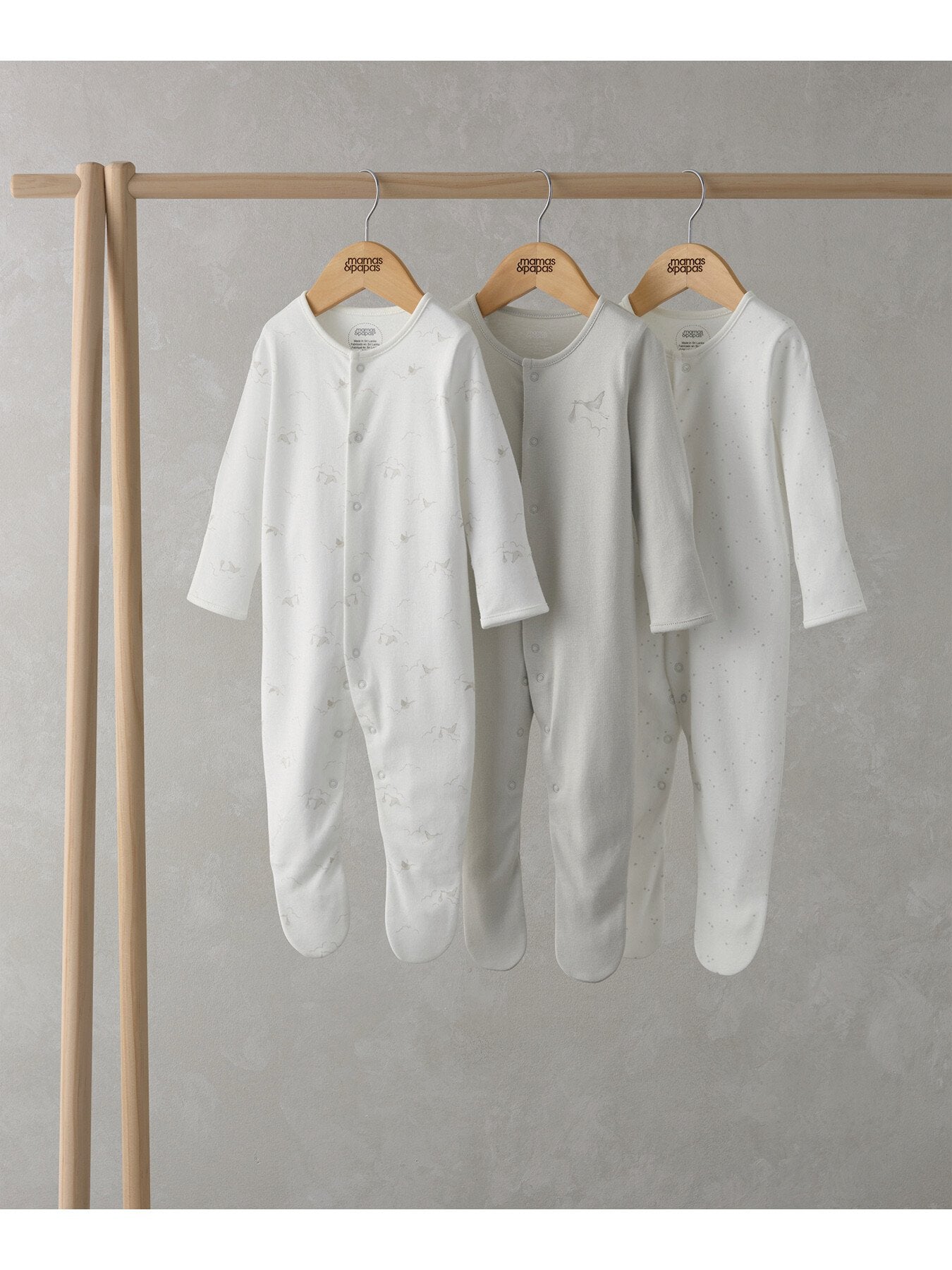 Stork Sleepsuits (Set of 3)