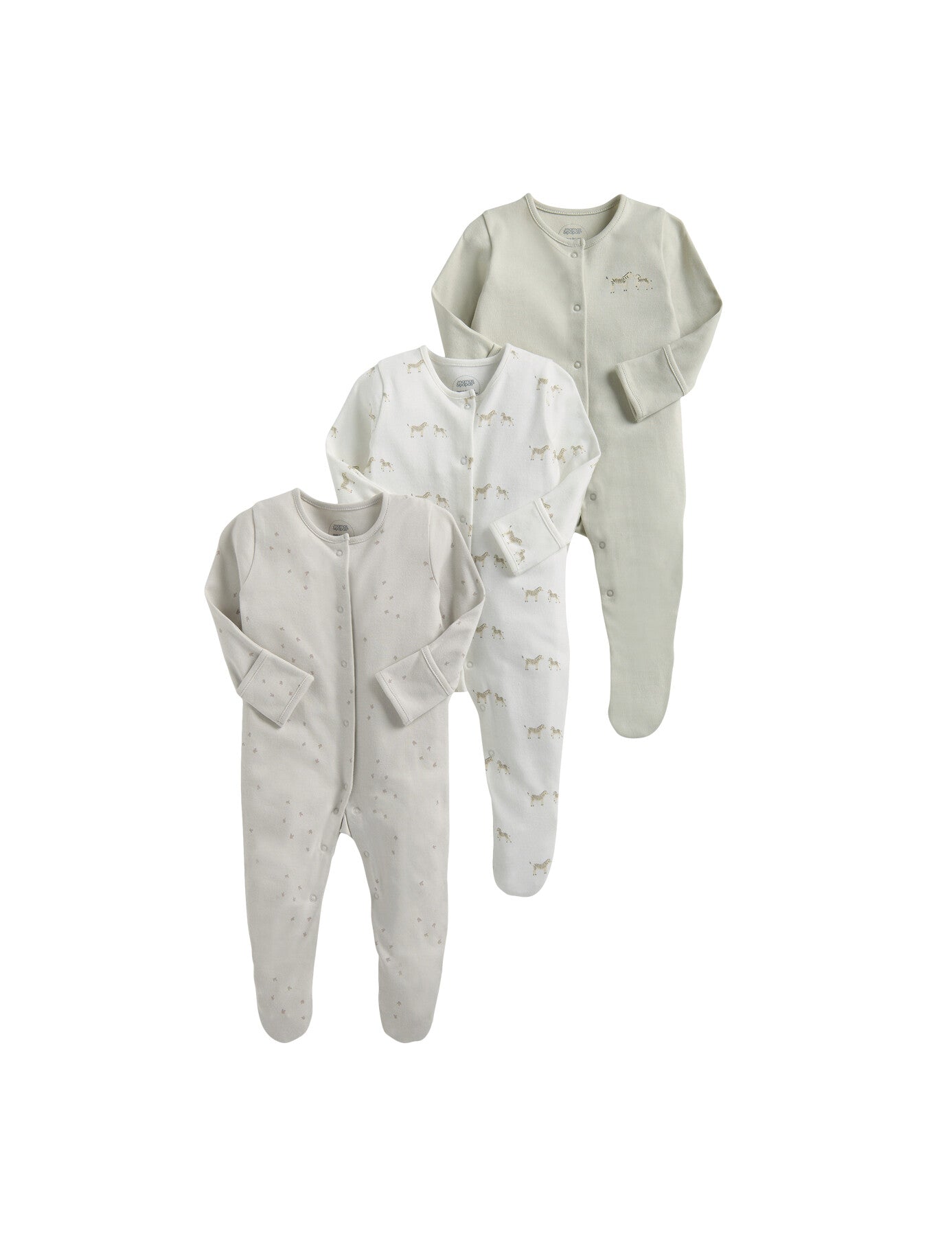 Wild Animals Sleepsuits (Pack of 3)