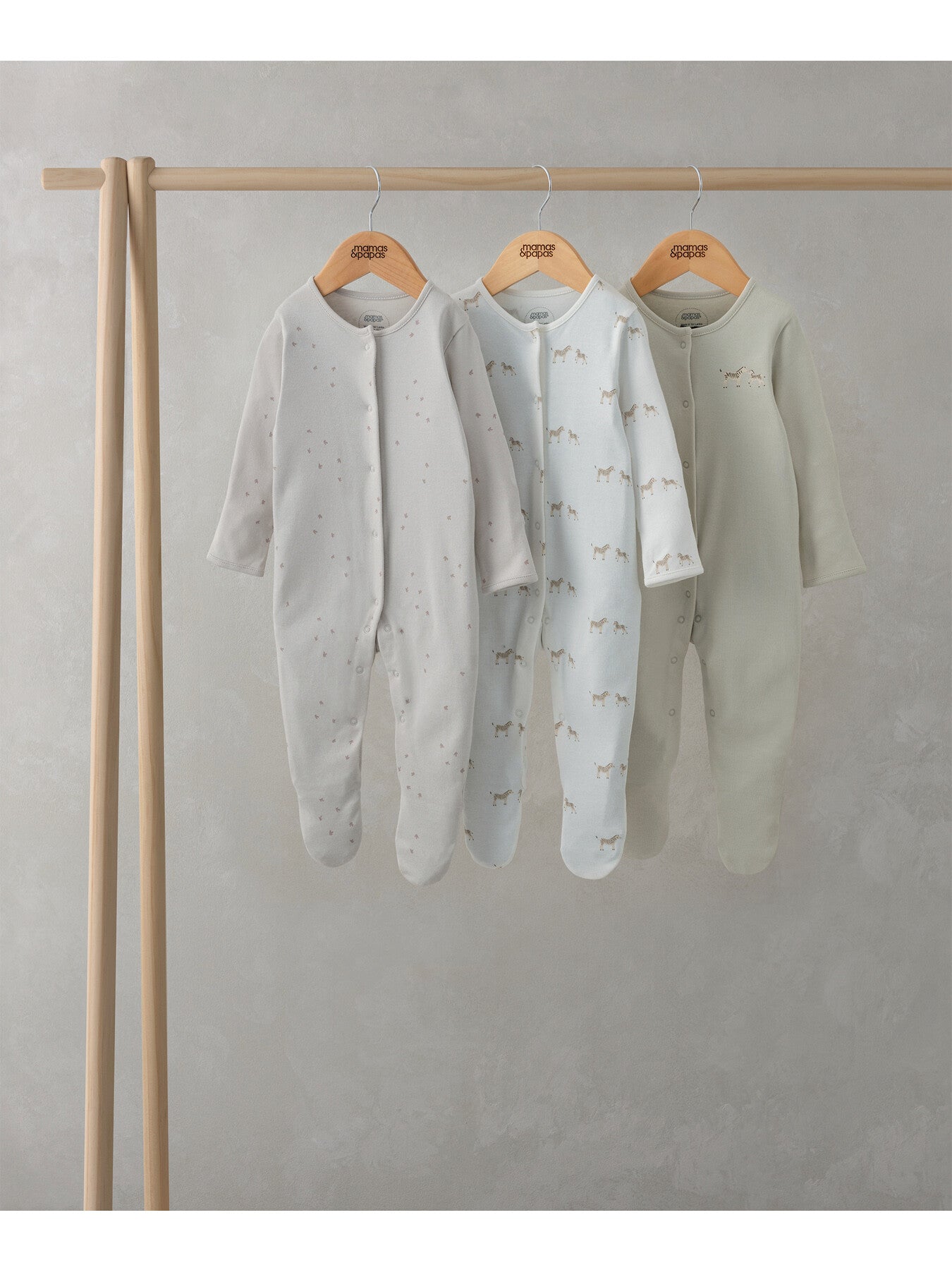 Wild Animals Sleepsuits (Pack of 3)