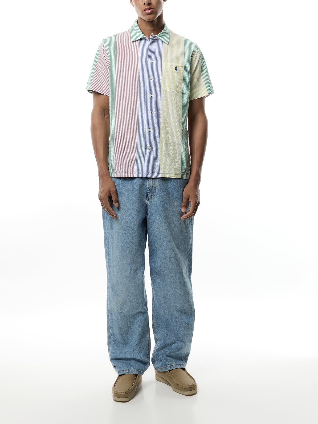 Seersucker Fun Stripe Short Sleeves Shirt