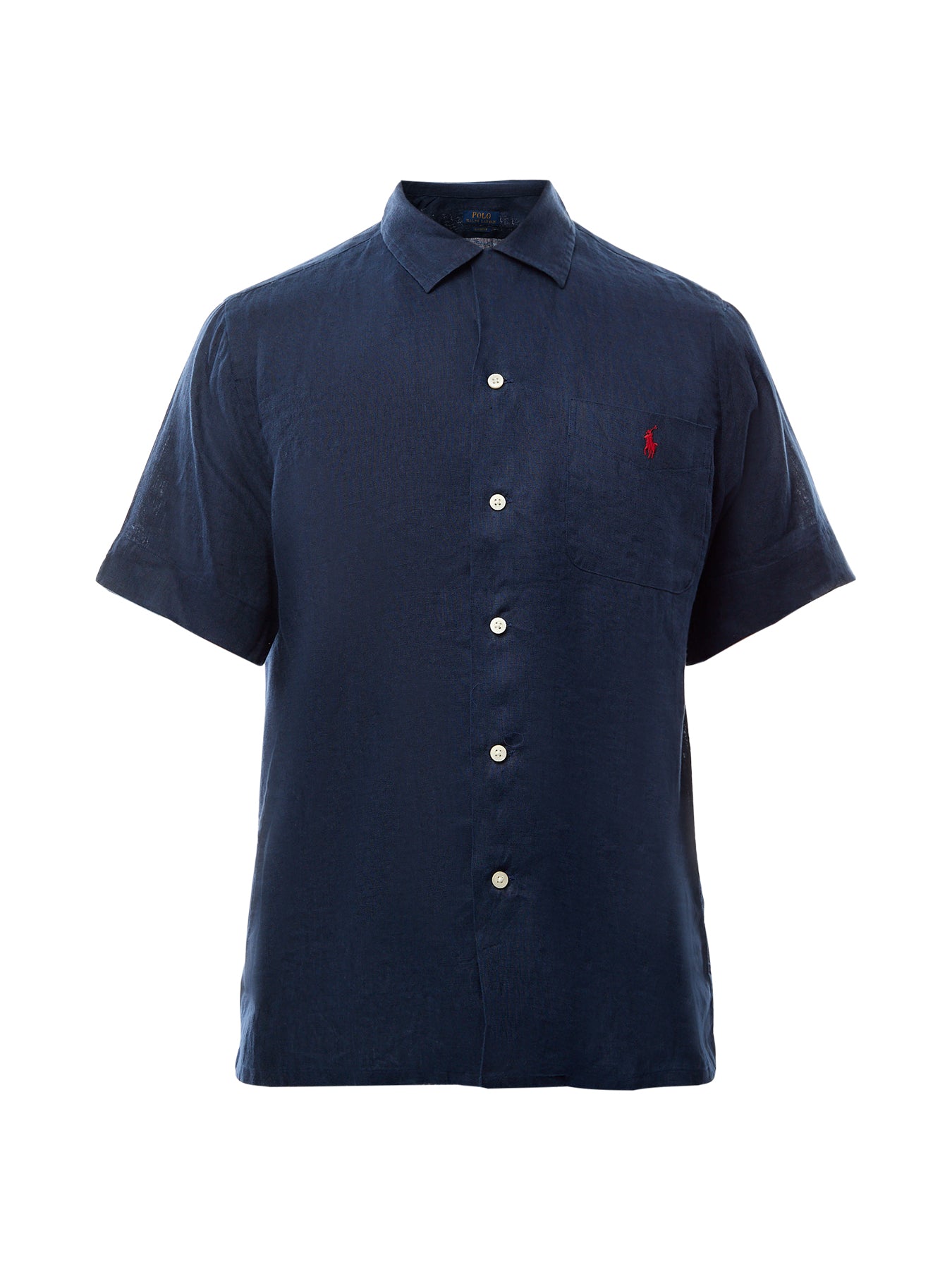 Linen Open Collar Short Sleeve Shirt