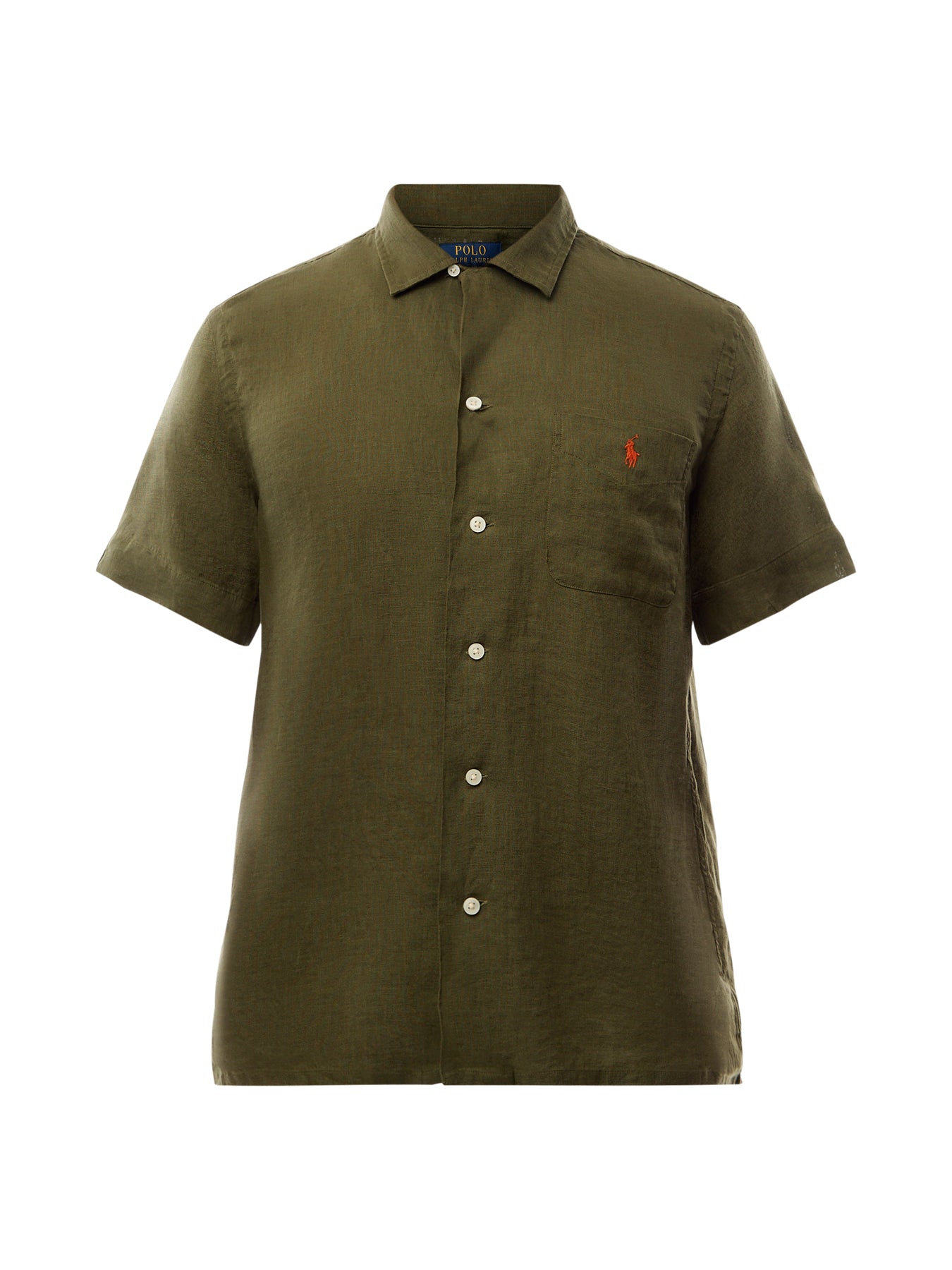 Linen Open Collar Short Sleeve Shirt