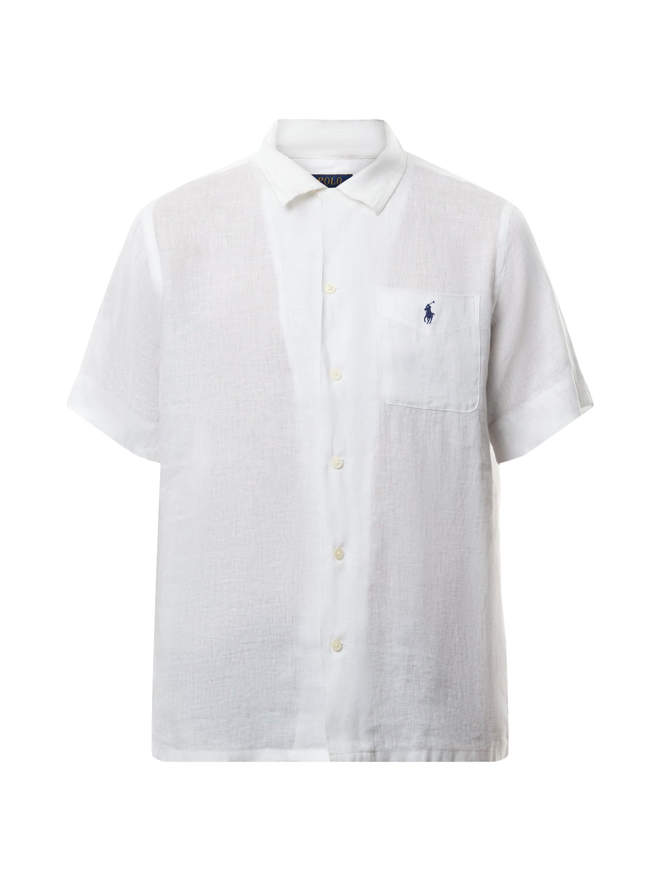 Linen Open Collar Short Sleeve Shirt